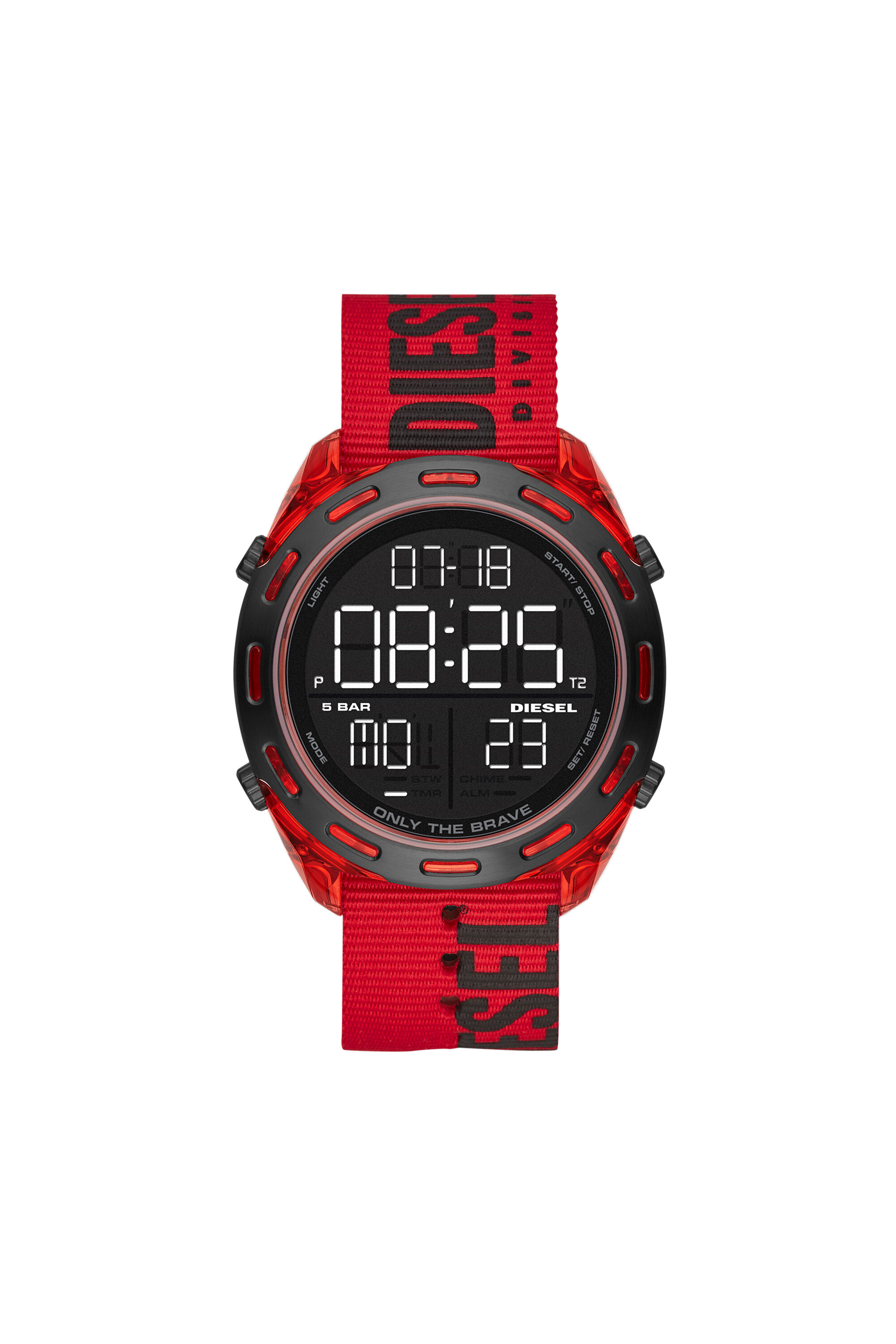 DZ1916 Man Crusher Digital Red Nylon Watch Diesel