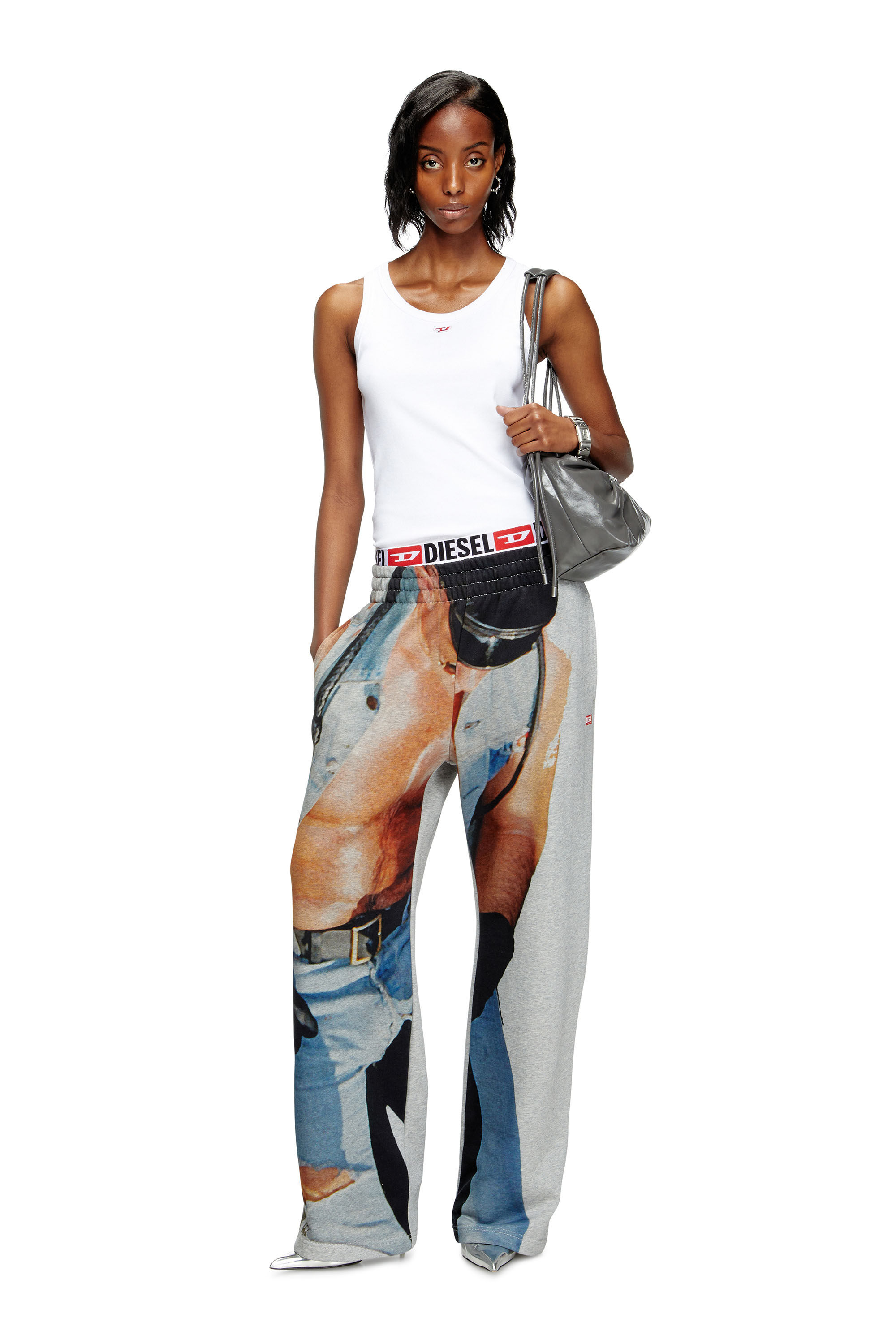 デニム・ジーパン Monogram Print Cropped Track Pants Bio-based Monogram Track Pants – Fifty Made