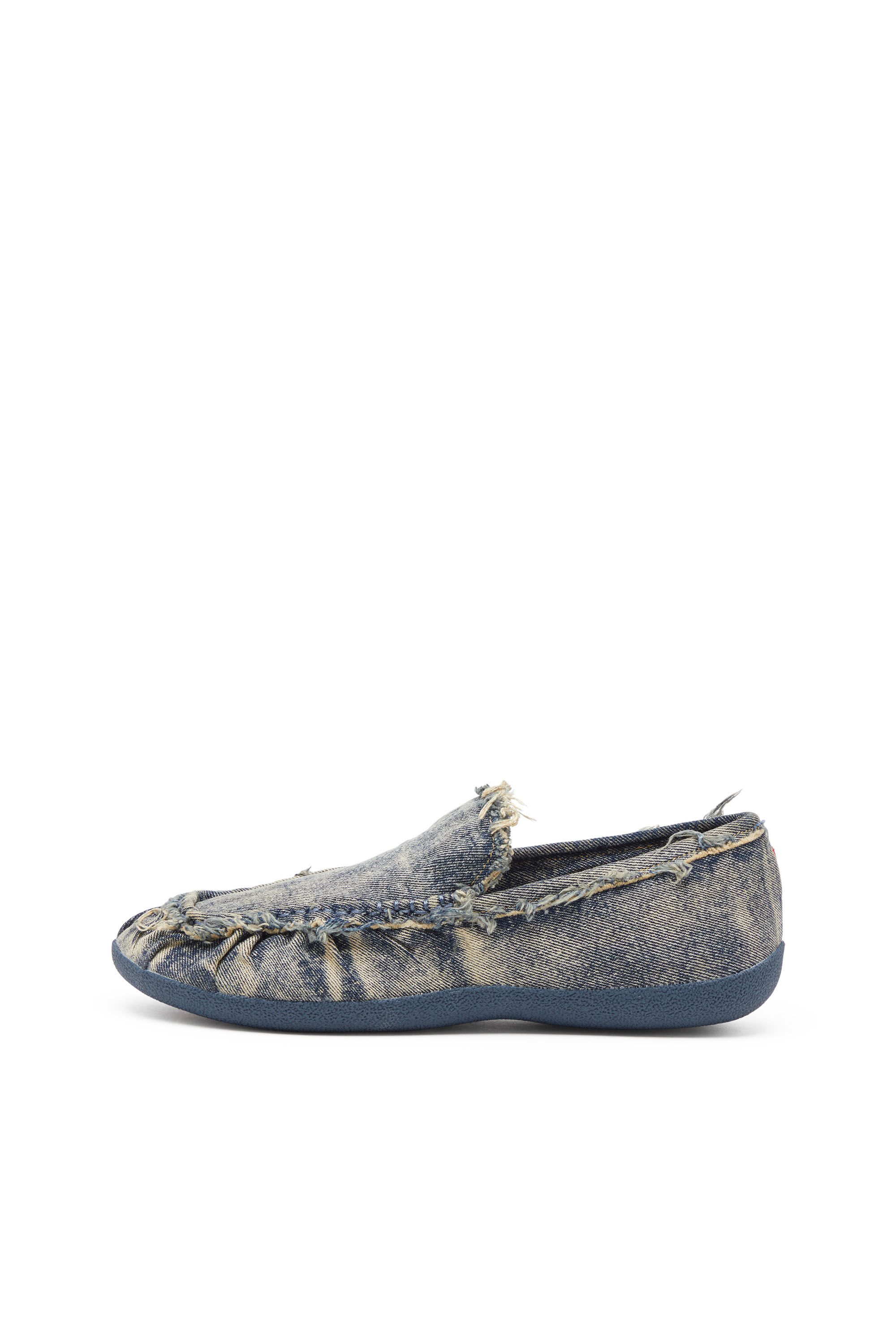 Diesel - D-SHOCK MOC, Man's D-Shock-Distressed denim loafers in Blue - 7
