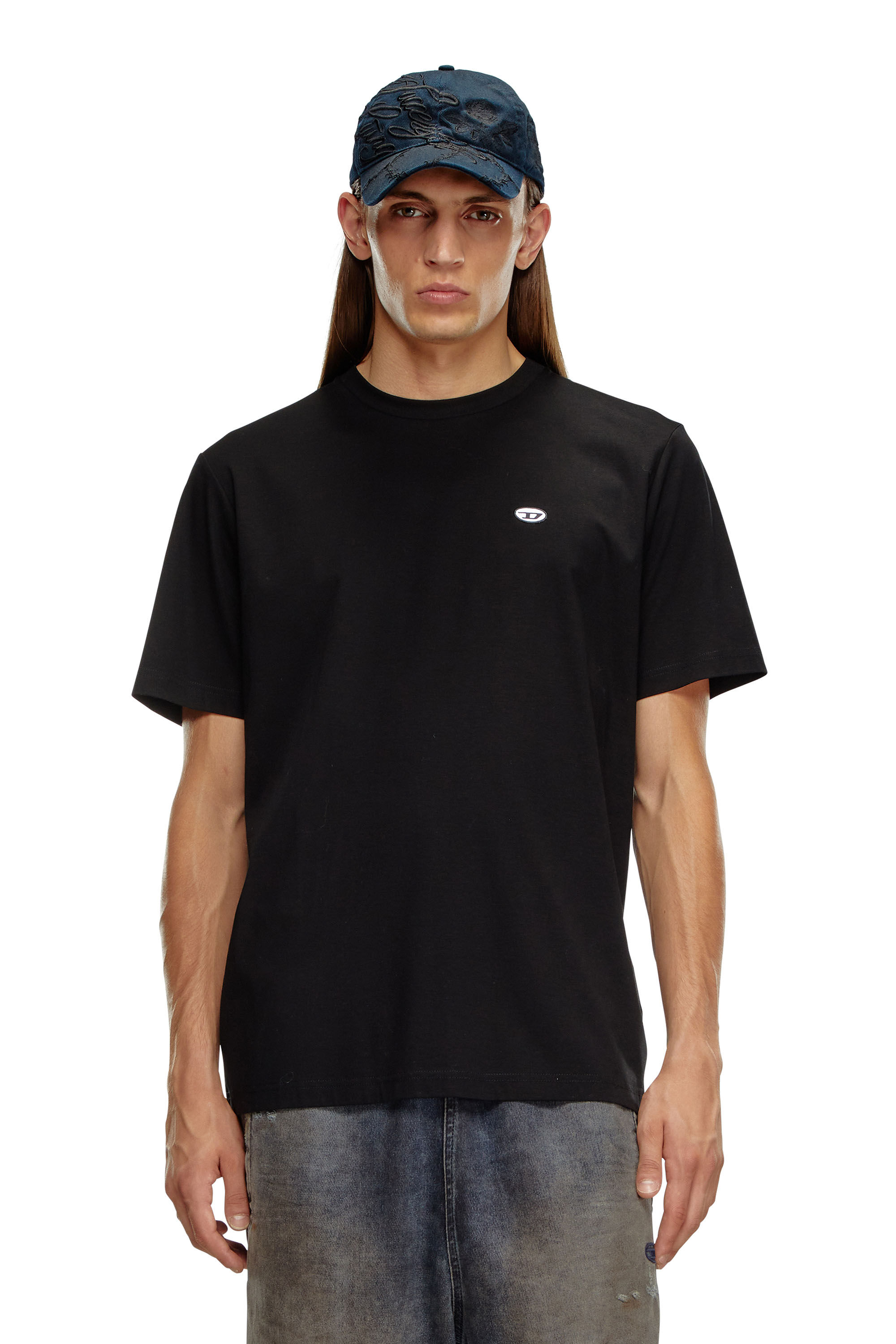 Diesel - T-JUST-DOVAL-PJ, Hombre Camiseta con parche oval D in Negro - Image 3