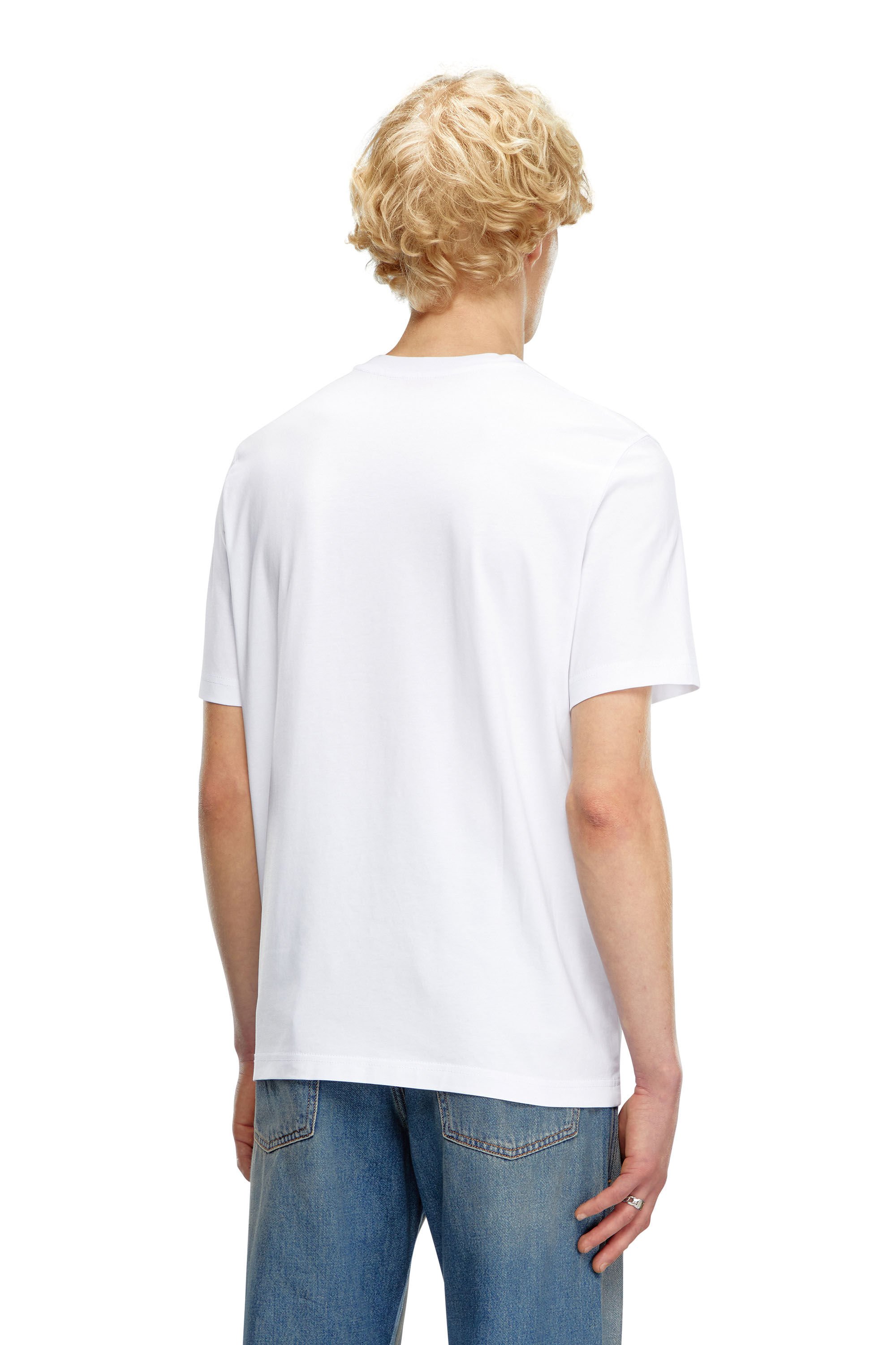 Diesel - T-ADJUST-Q7, Man T-shirt with blurry Diesel logo in White - Image 4