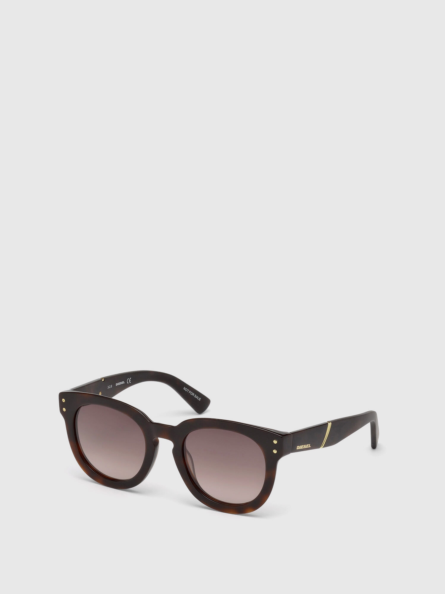 Diesel - DL0230, Gafas redondas con detalle en diagonal Mujer in Marrón - 4