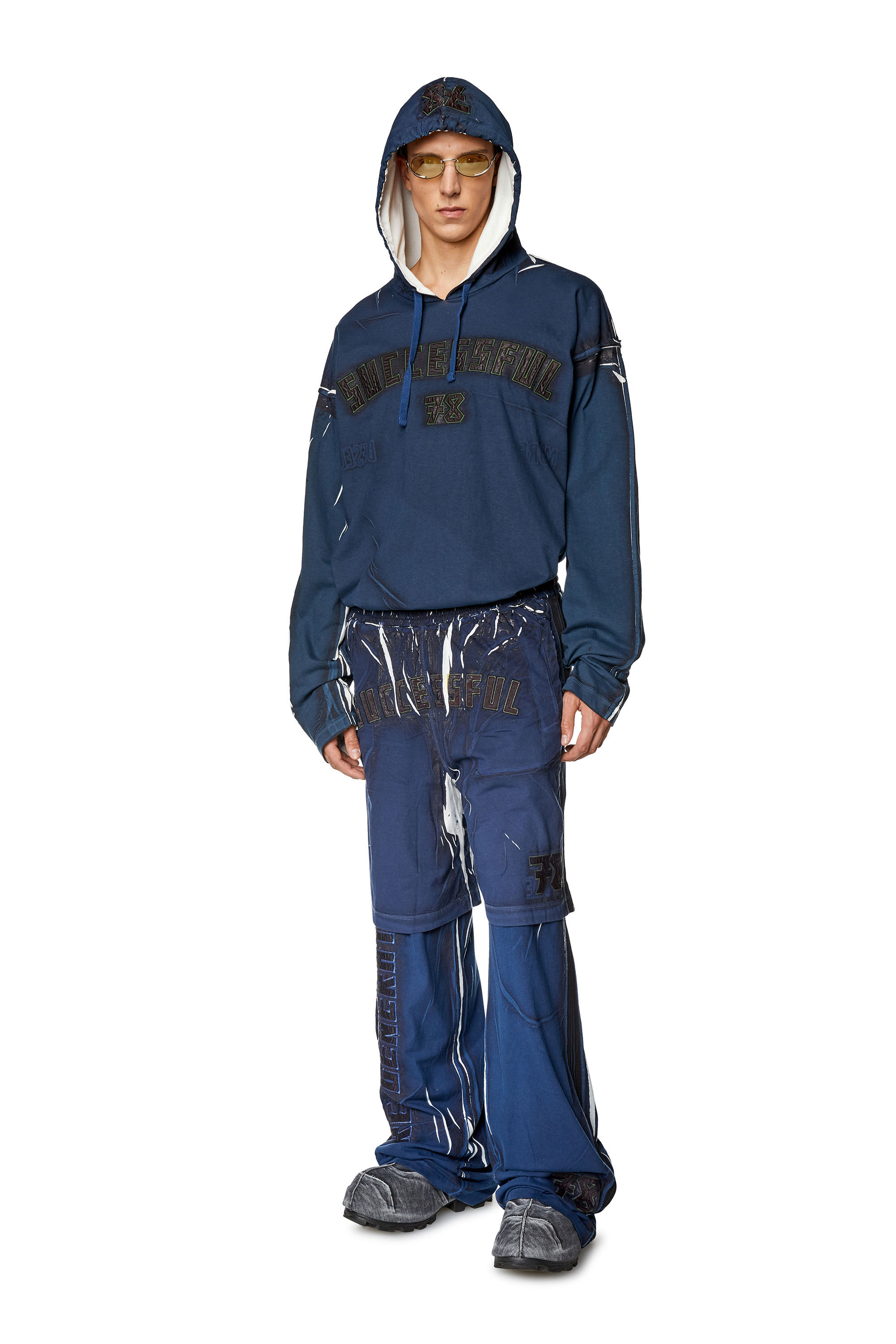 Diesel - T-NABEL-HOOD-LS, Dark Blue - Image 1