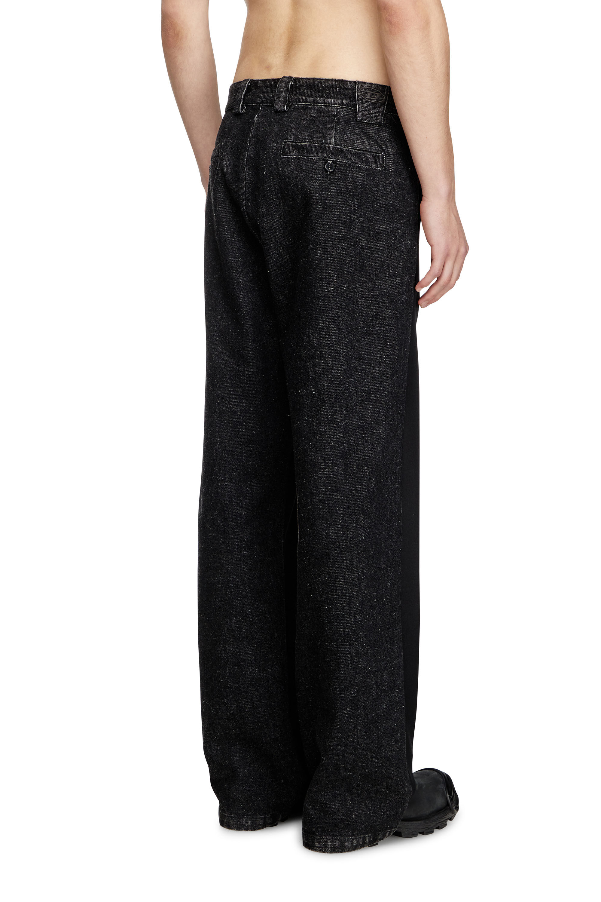 Men's Hybrid pants in twill and denim | Black | Diesel Men's Hybrid pants in twill and denim | Black | Diesel
