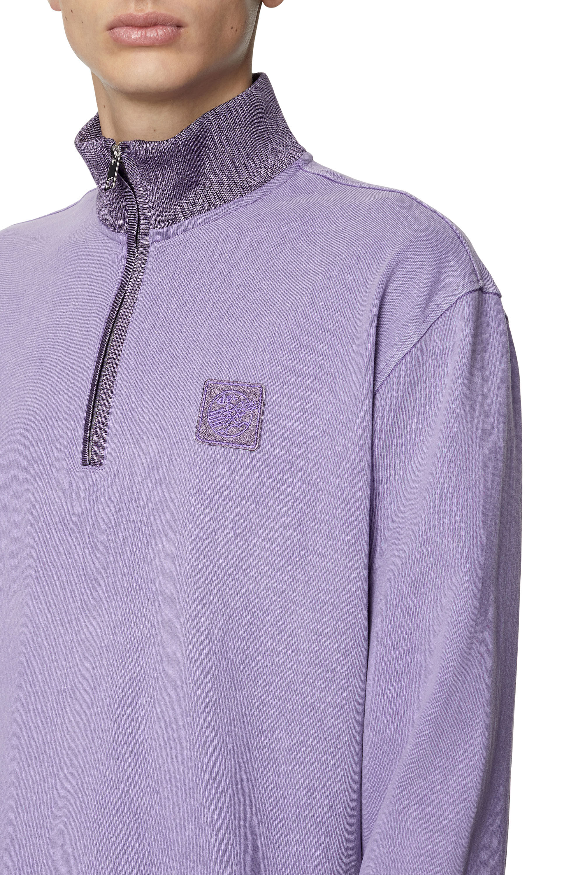 DIESELベロア　カットソー S-ARAGON Man: Garment-dyed half-zip top | Diesel