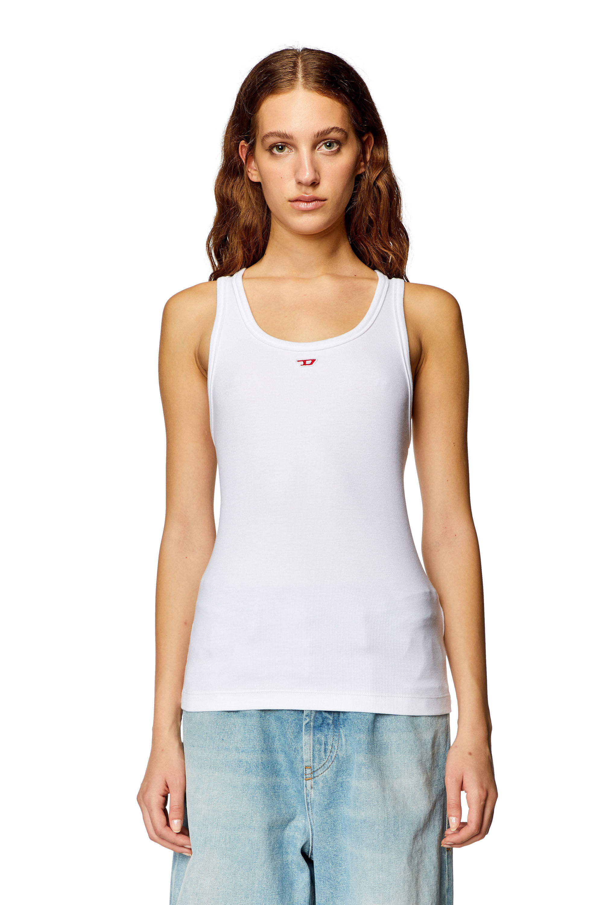 T-ANKY-D Woman: Tank top with embroidered D patch | Diesel