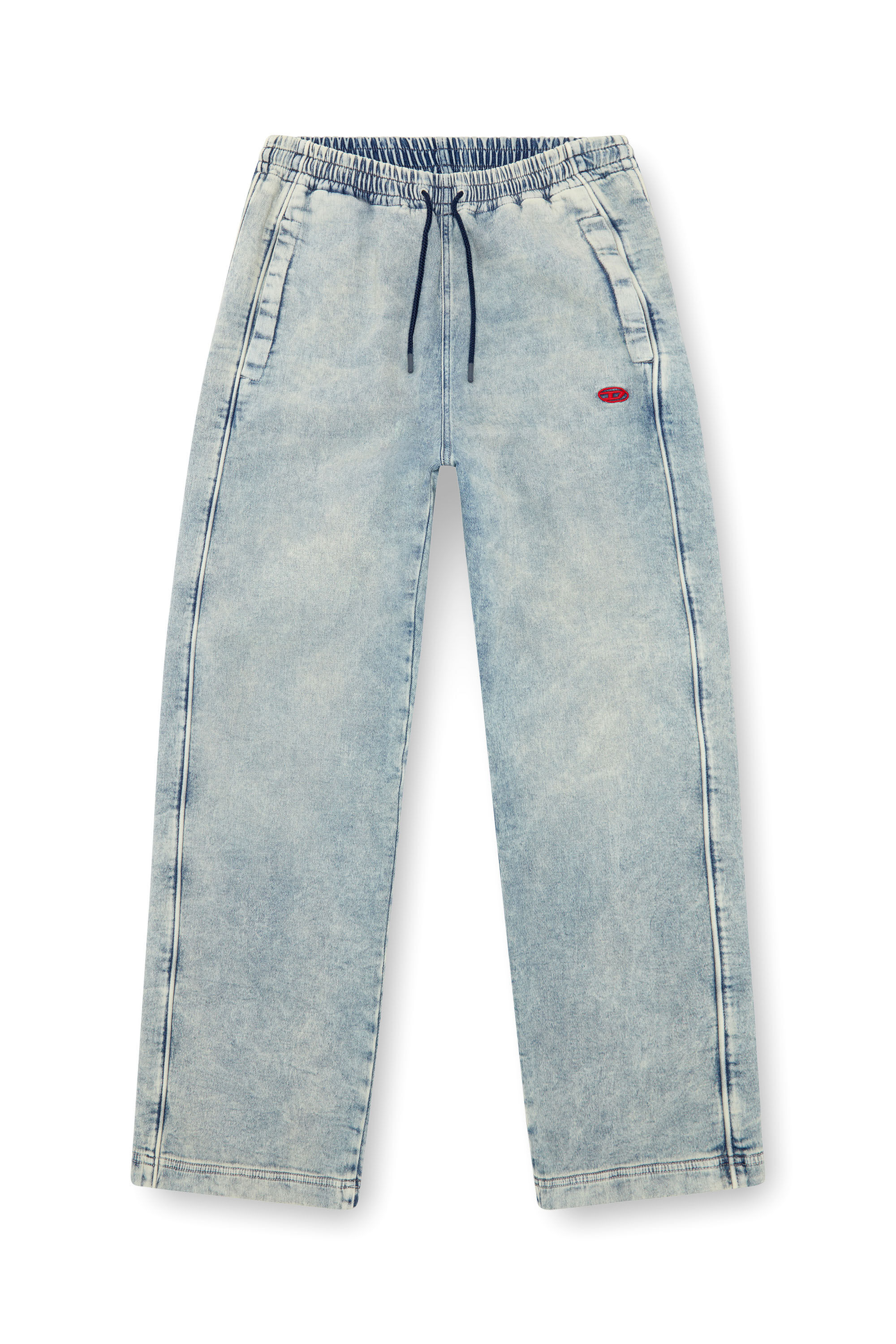 Diesel - Relaxed D-Martyans Track Denim 068LU Hombre, Azul Claro - 2