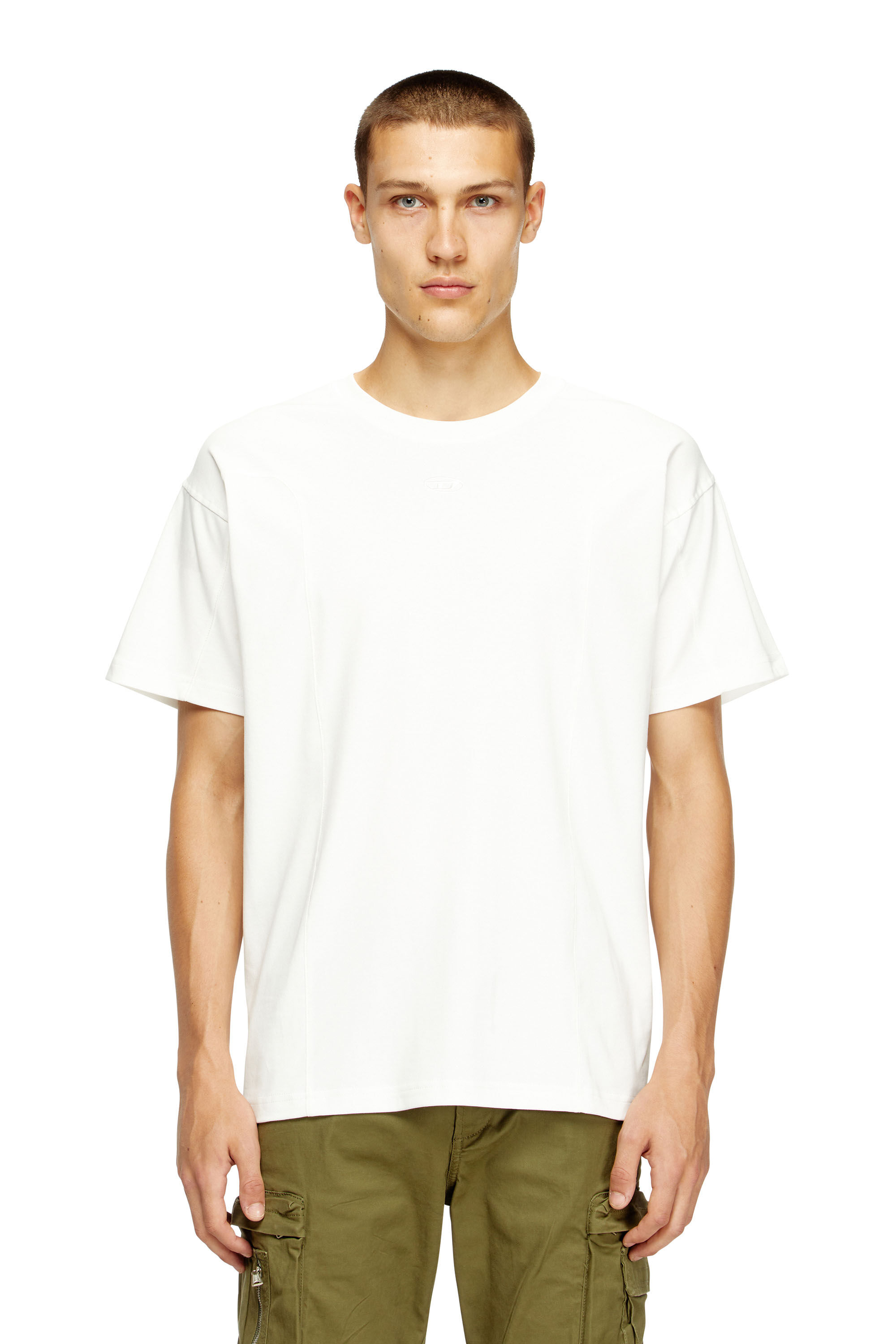 Men's Short-sleeve T-shirt with panels | White | Diesel