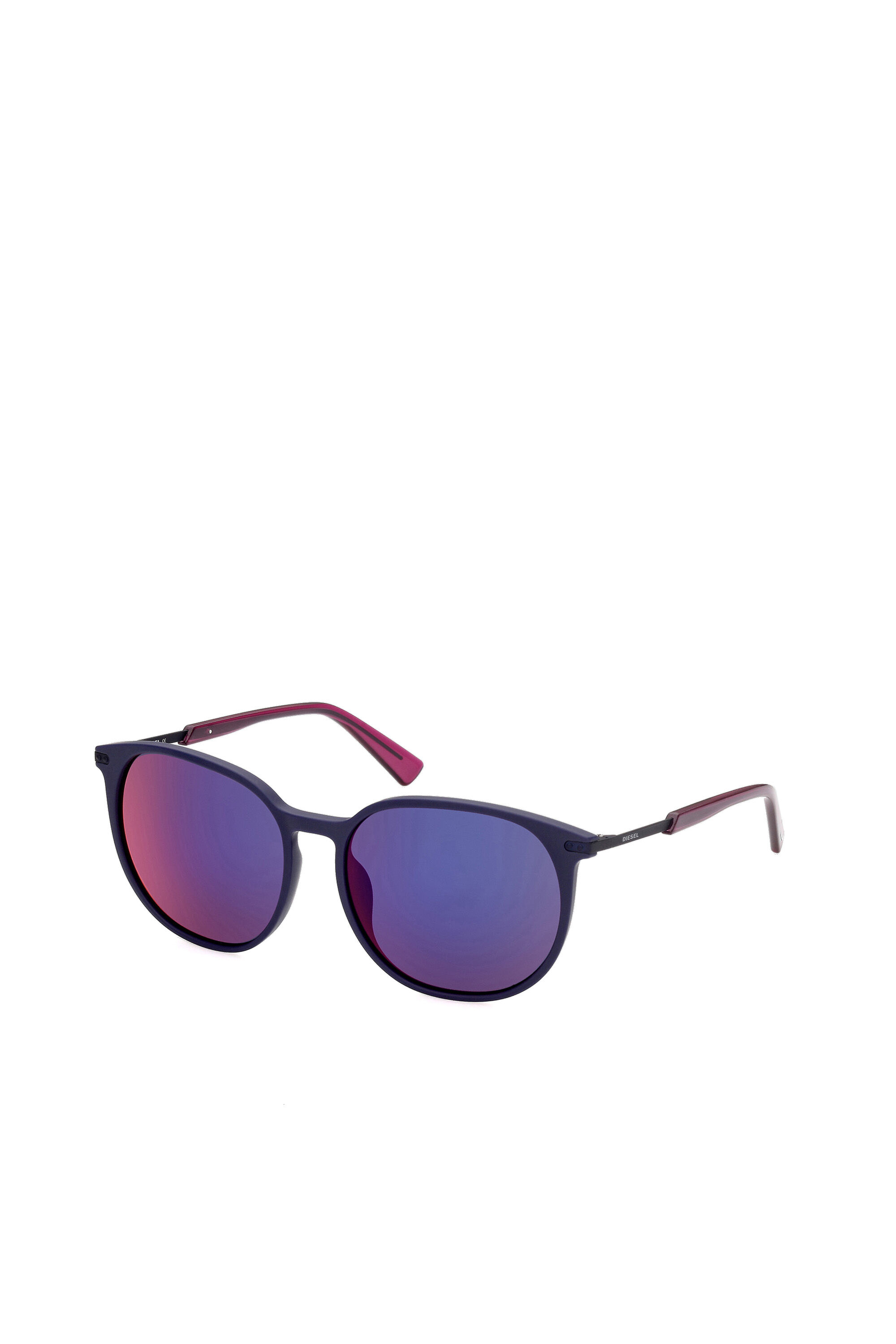 Diesel - DL0353, Woman's Round sunglasses on a combo construction in Blue/Pink - 2