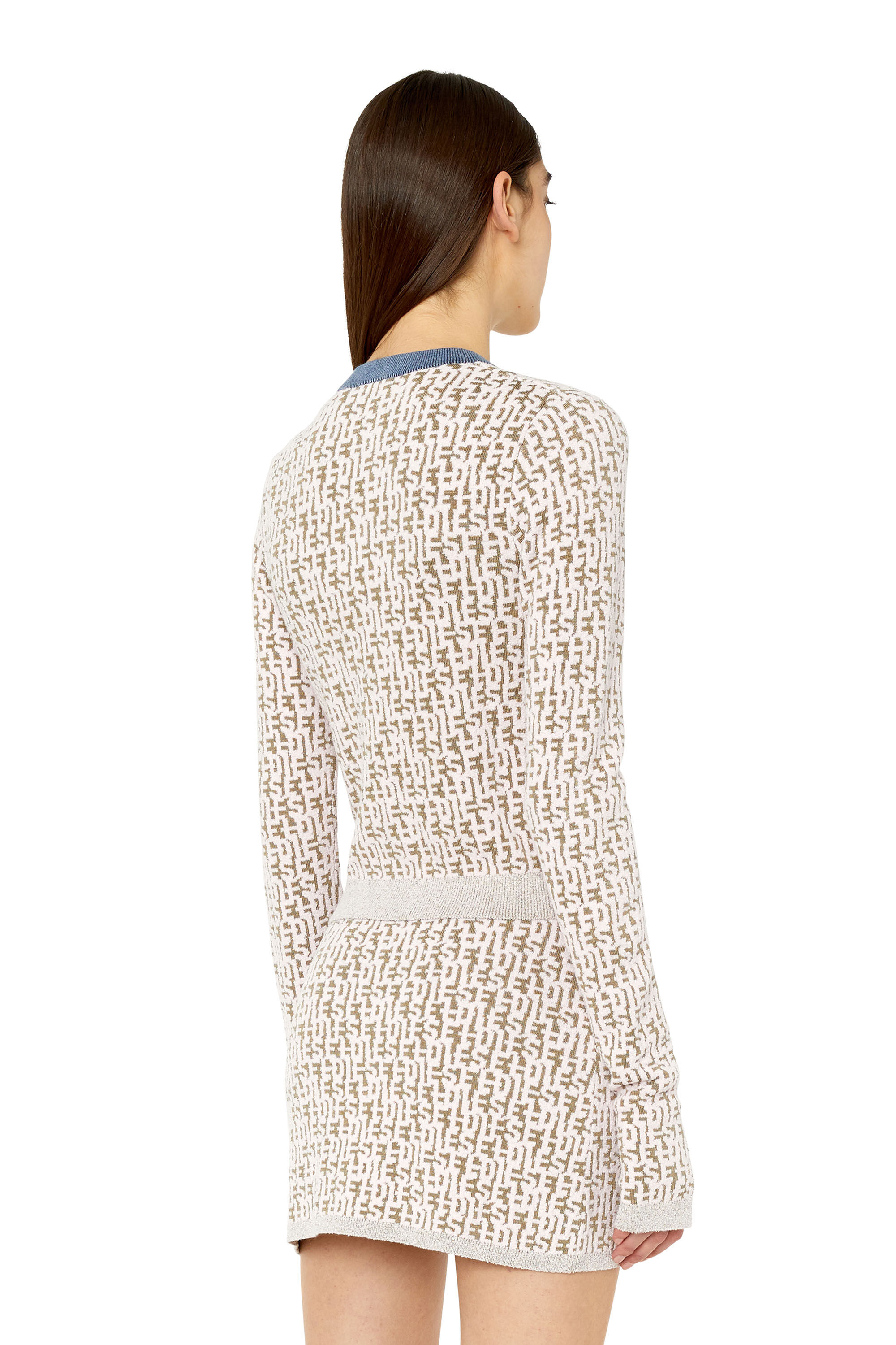 Diesel - M-ALLORCA, Woman's Knit cardigan in Brown/White - 4
