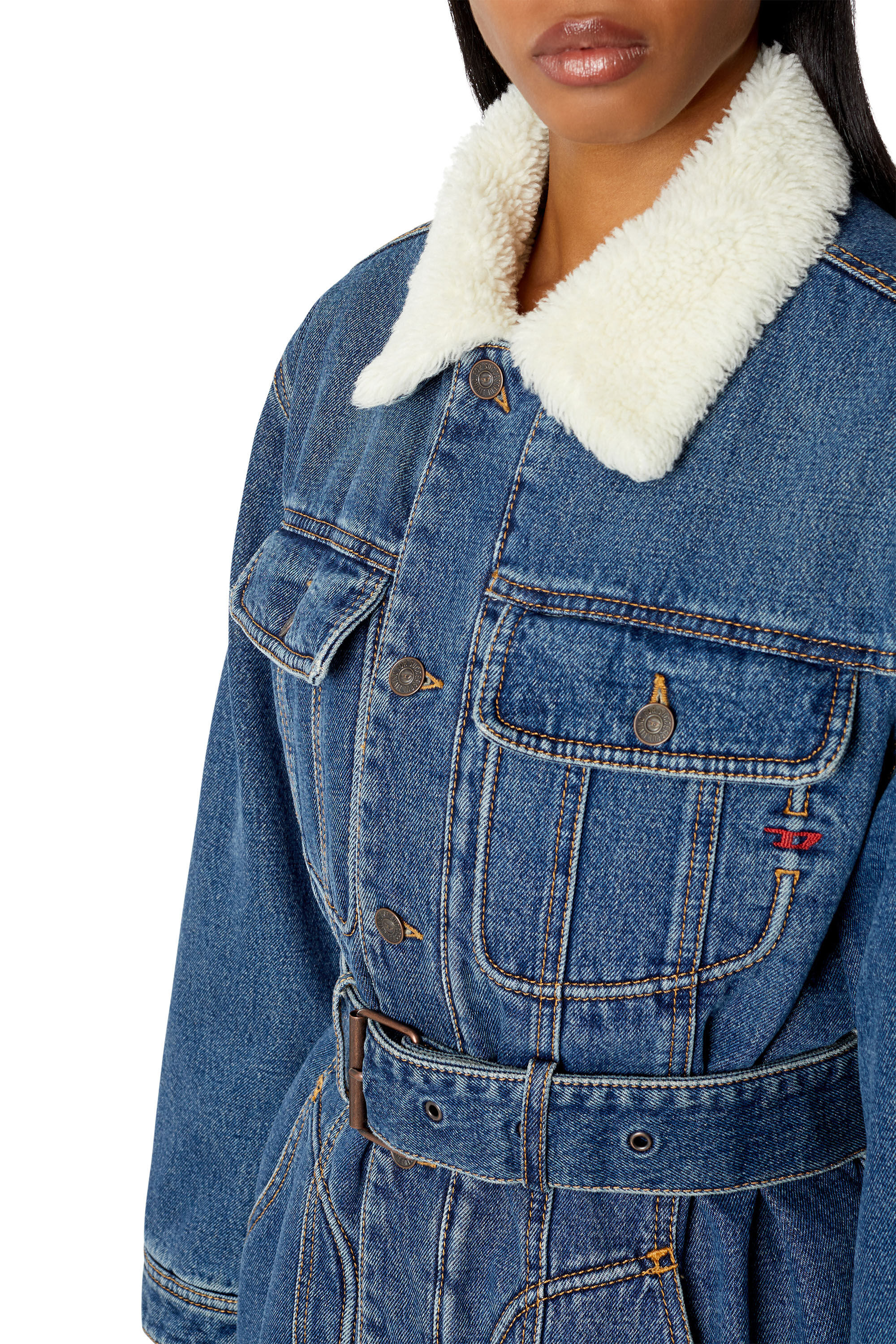 【逸品】 Teddy-lined Woman: DE-FLAMINIA-T trucker Diesel | coat ジャケット・アウター