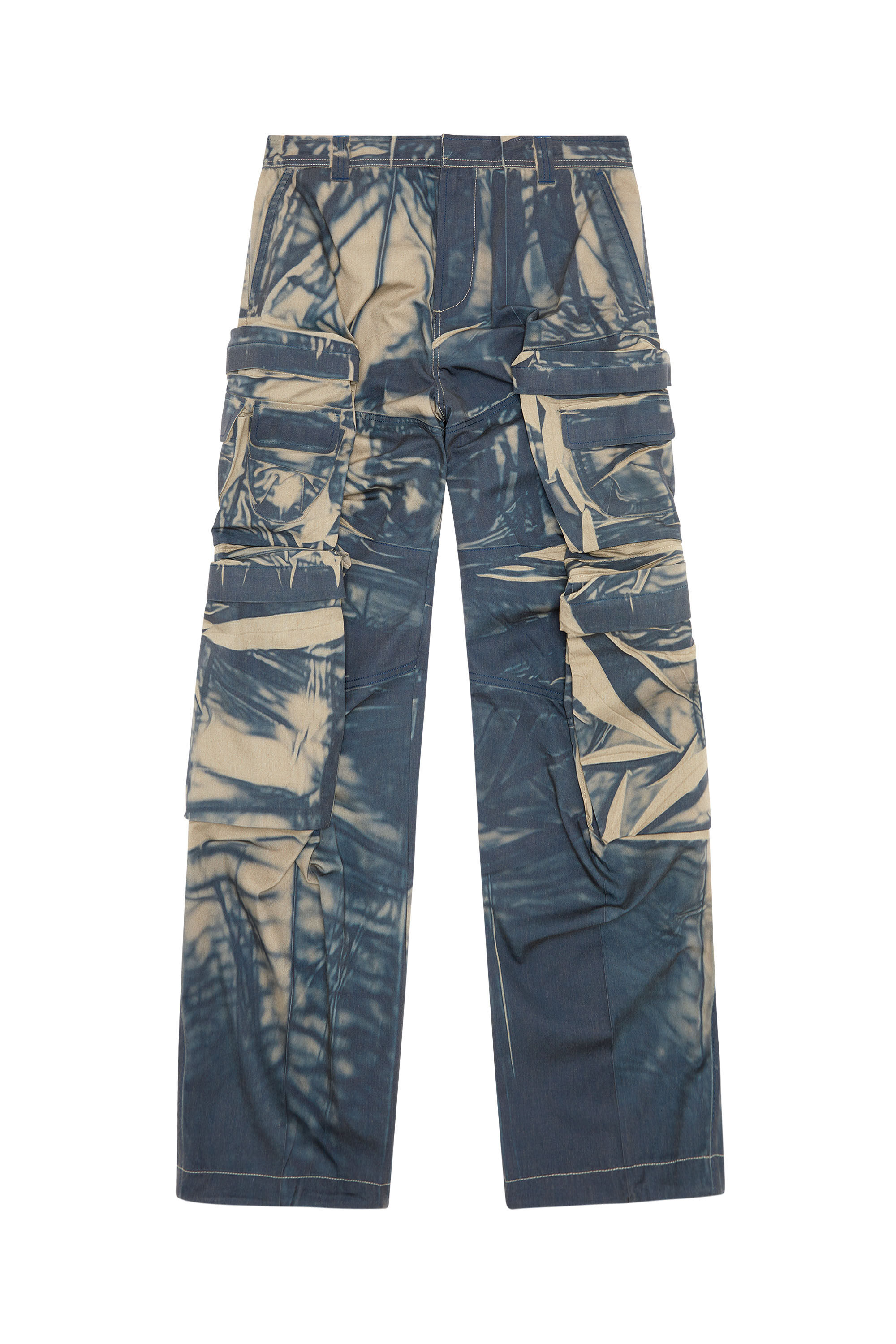 Men's Cargo pants with creased-effect print | Multicolor
