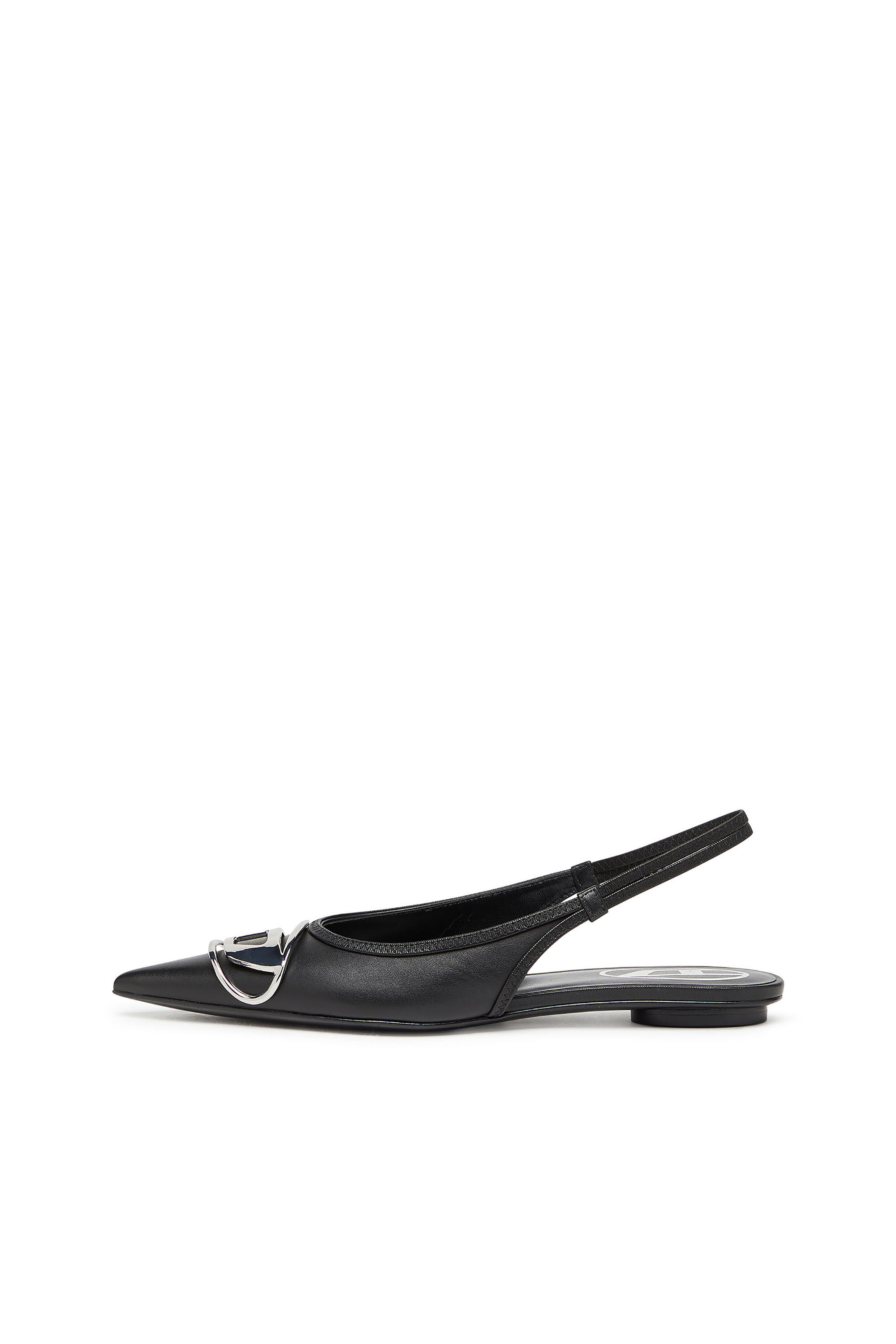 Diesel - D-VENUS SB BAL, Zapatos planos sin talón en cuero napa Mujer in Negro - 6