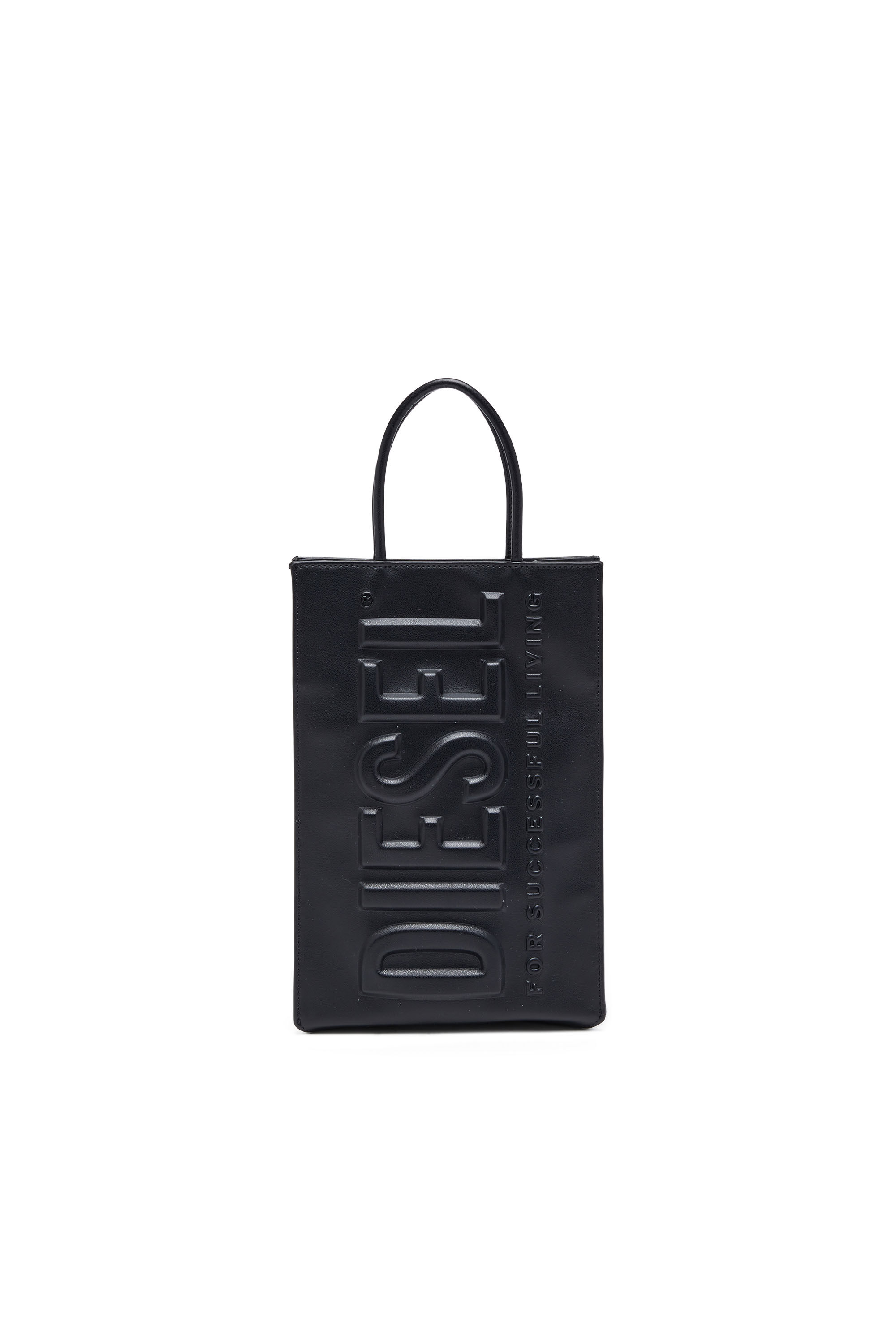 Women's Dsl 3D M-PU tote bag with embossed logo | Black | Diesel