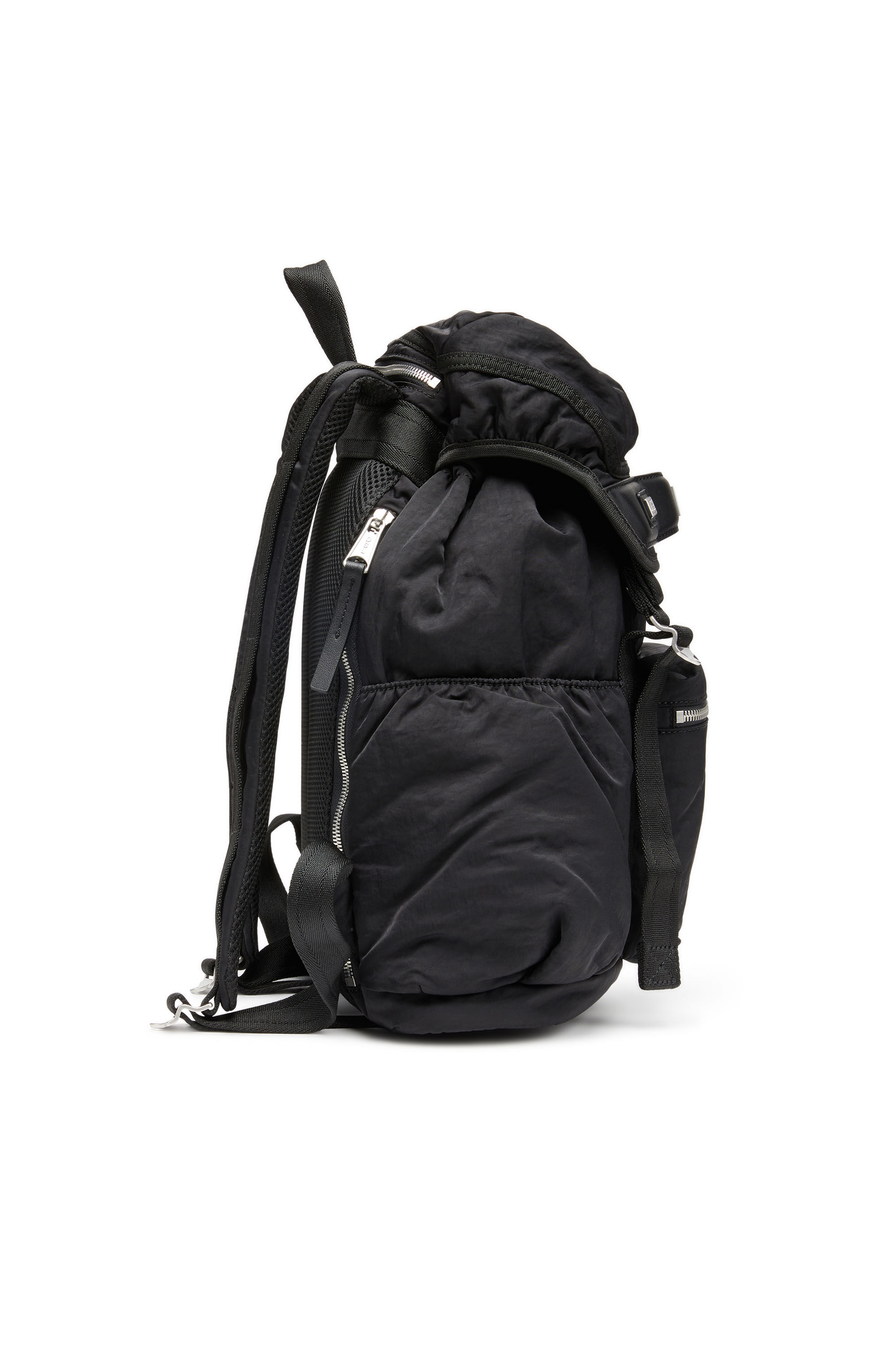 Diesel - LOGOS BACKPACK L, Logos L-Mochila grande de nailon reciclado Unisex in Negro - 4