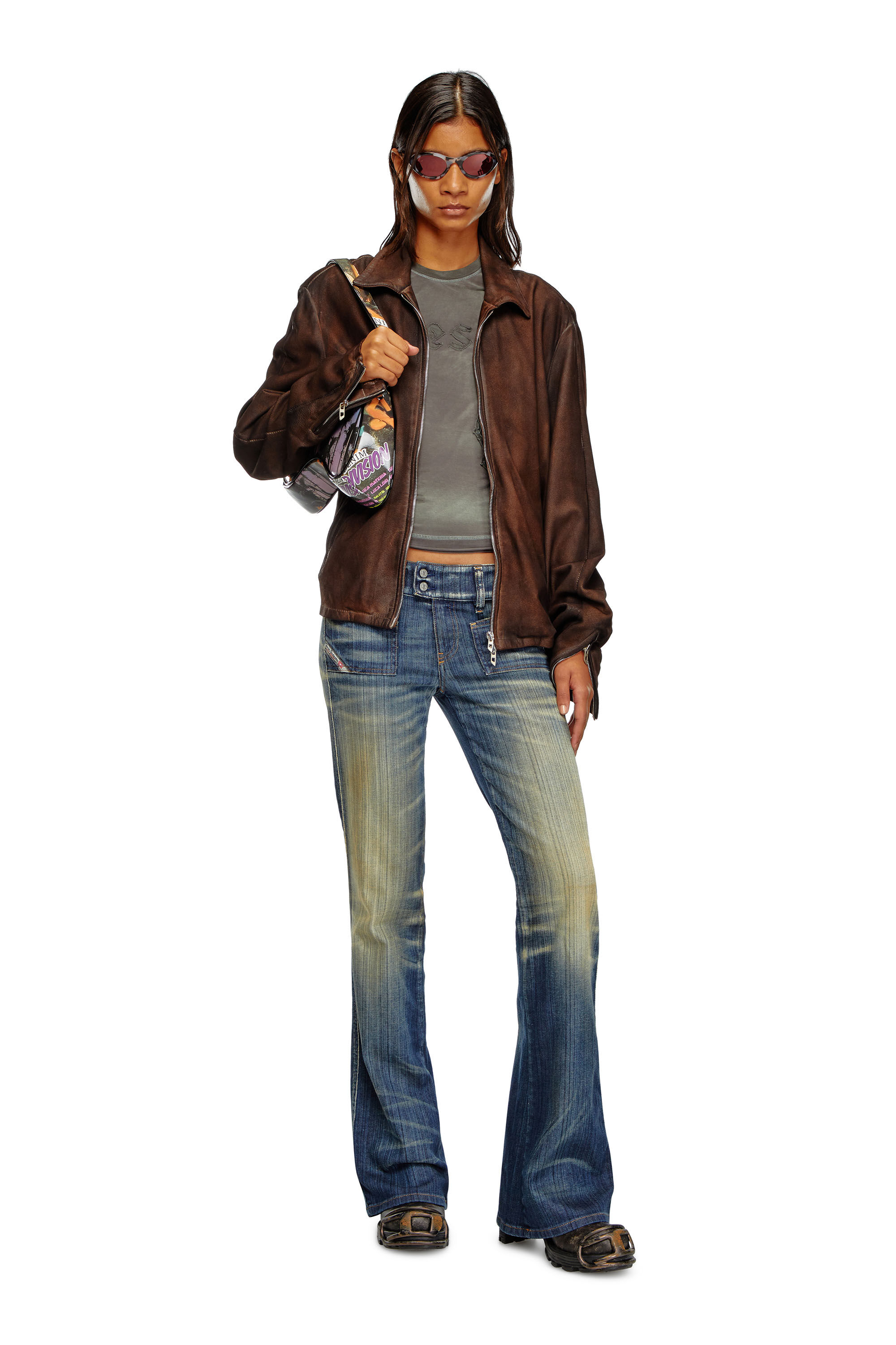 Diesel Bootcut Jeans D-Hush 09J46 Womens Blue Jeans