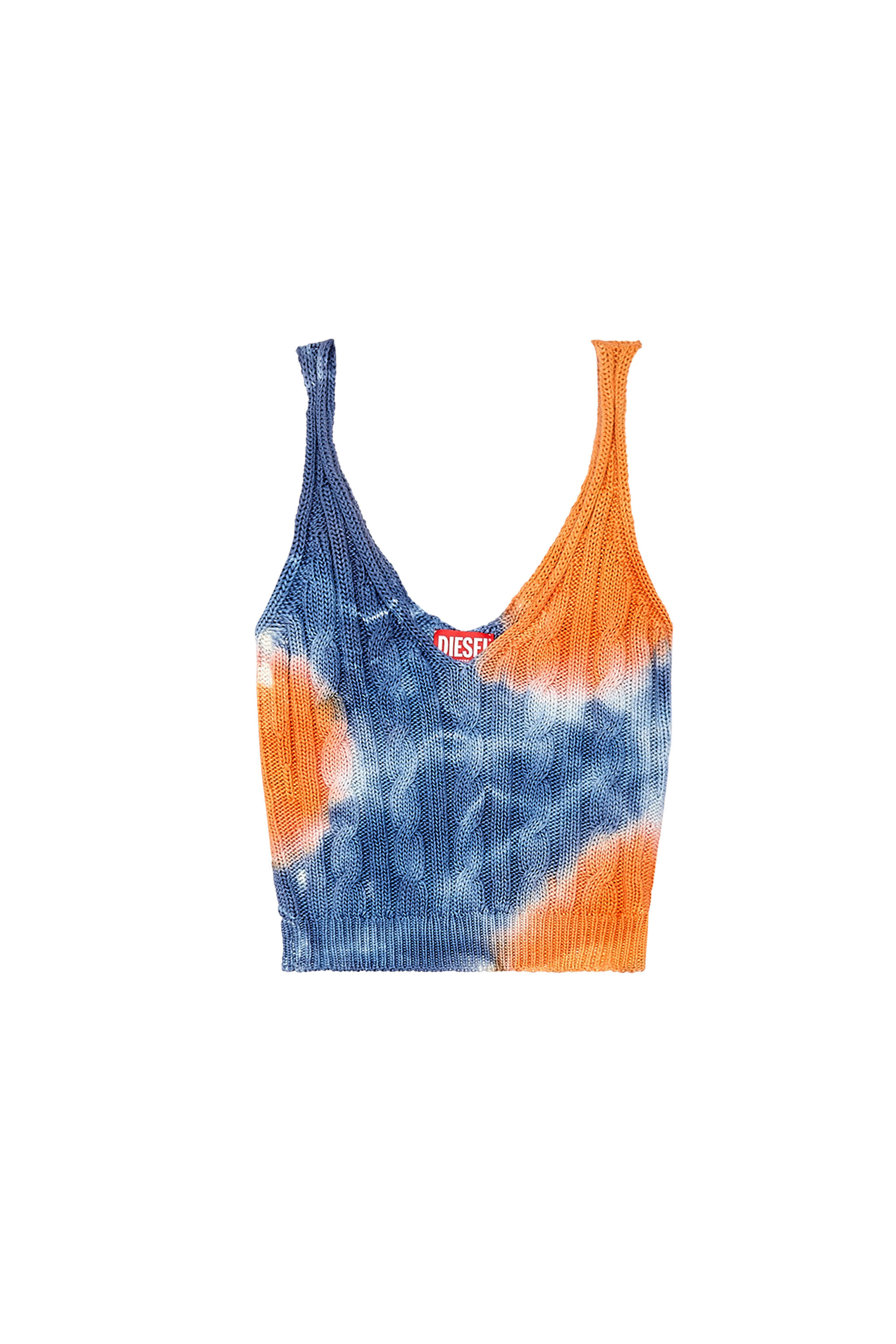 Women's Tie-dye cable-knit tank top | Multicolor | Diesel