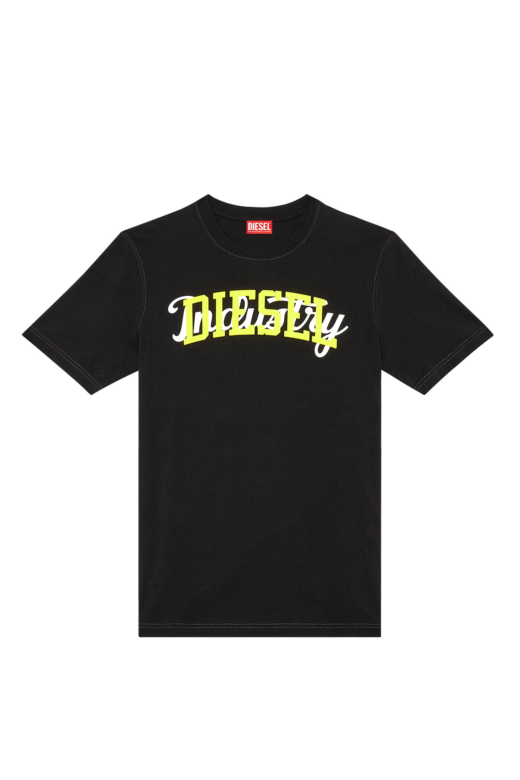Camiseta con estampados Diesel en contraste Hombre Negro Diesel