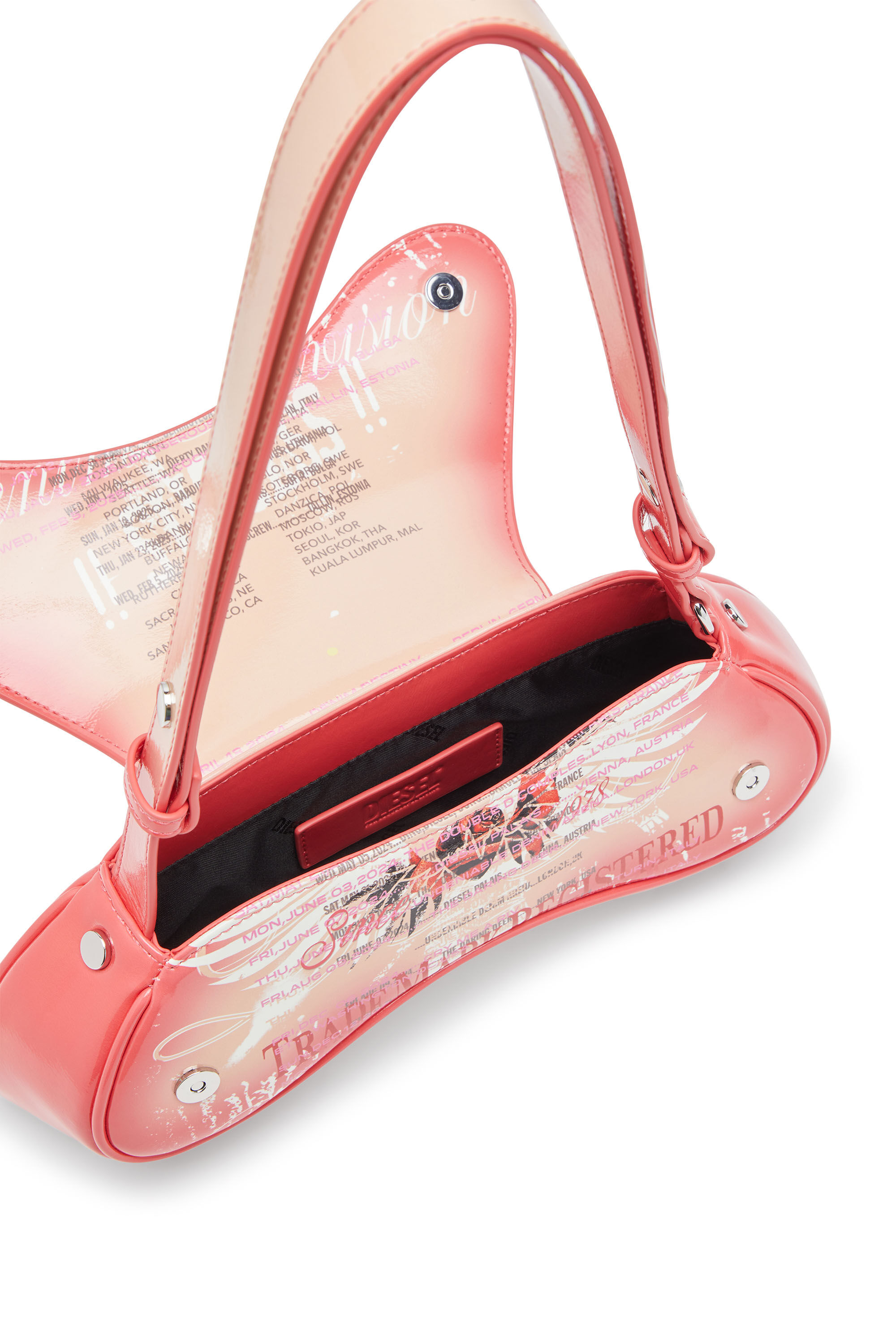 Diesel - PLAY CROSSBODY, Woman's Play-Shoulder bag in printed glossy PU in Pink - 2