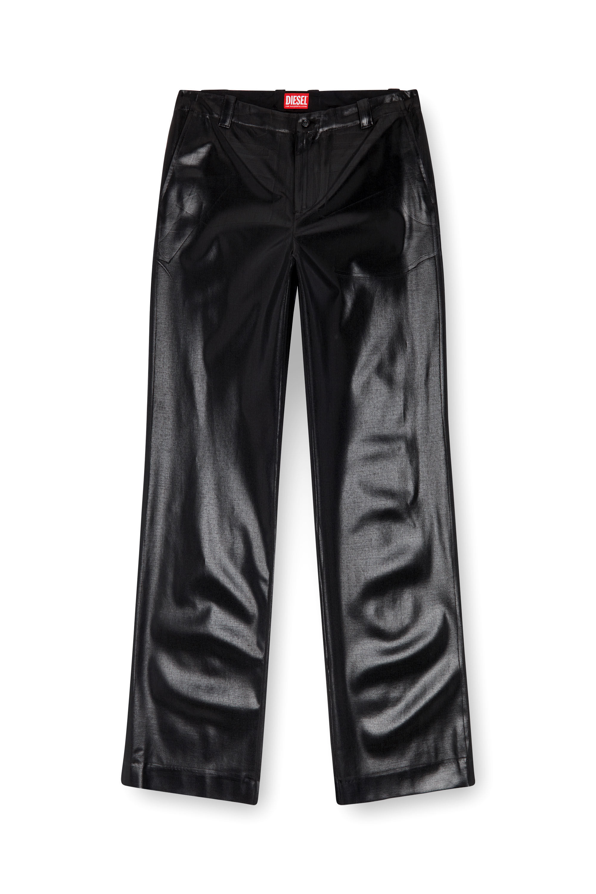 Diesel - P-STANLEY, Man's Pinstripe pants with coated front in Black - 2