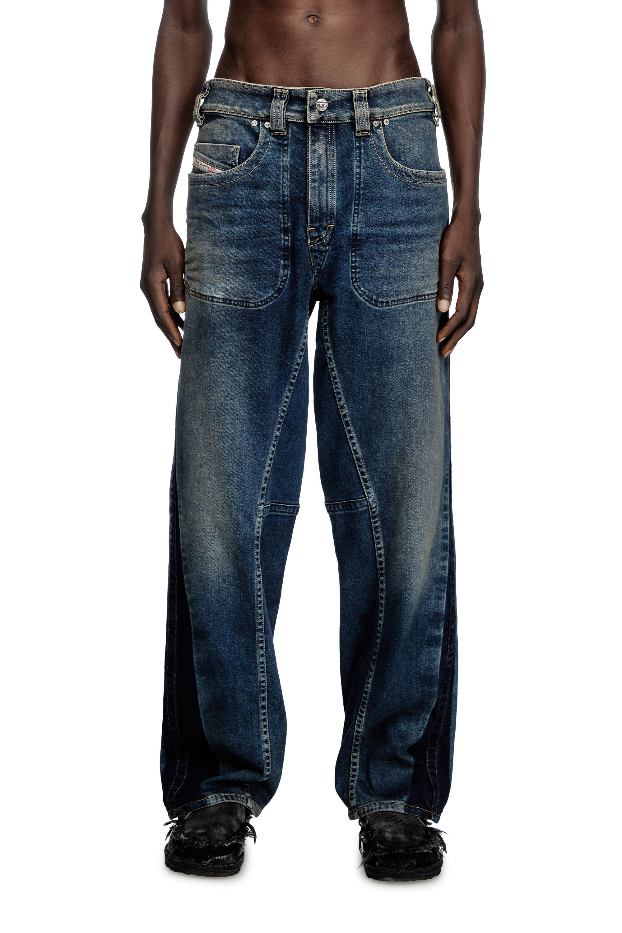 Diesel - Relaxed Jeans 2001 D-Macro 09J06 Hombre, Azul medio - 3