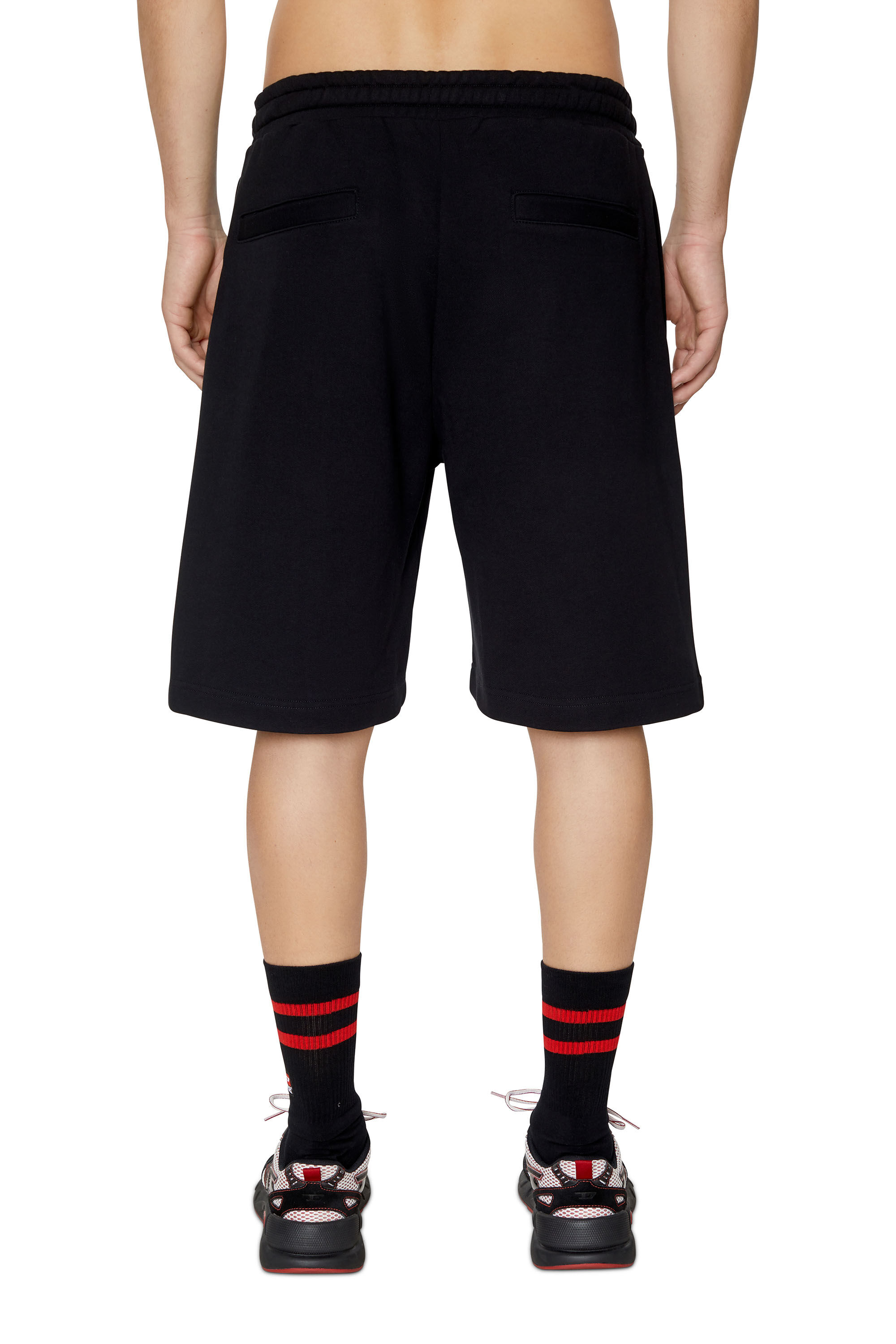 Diesel - P-CROWN-DIV, Man Sweat shorts with logo embroidery in Black - Image 5