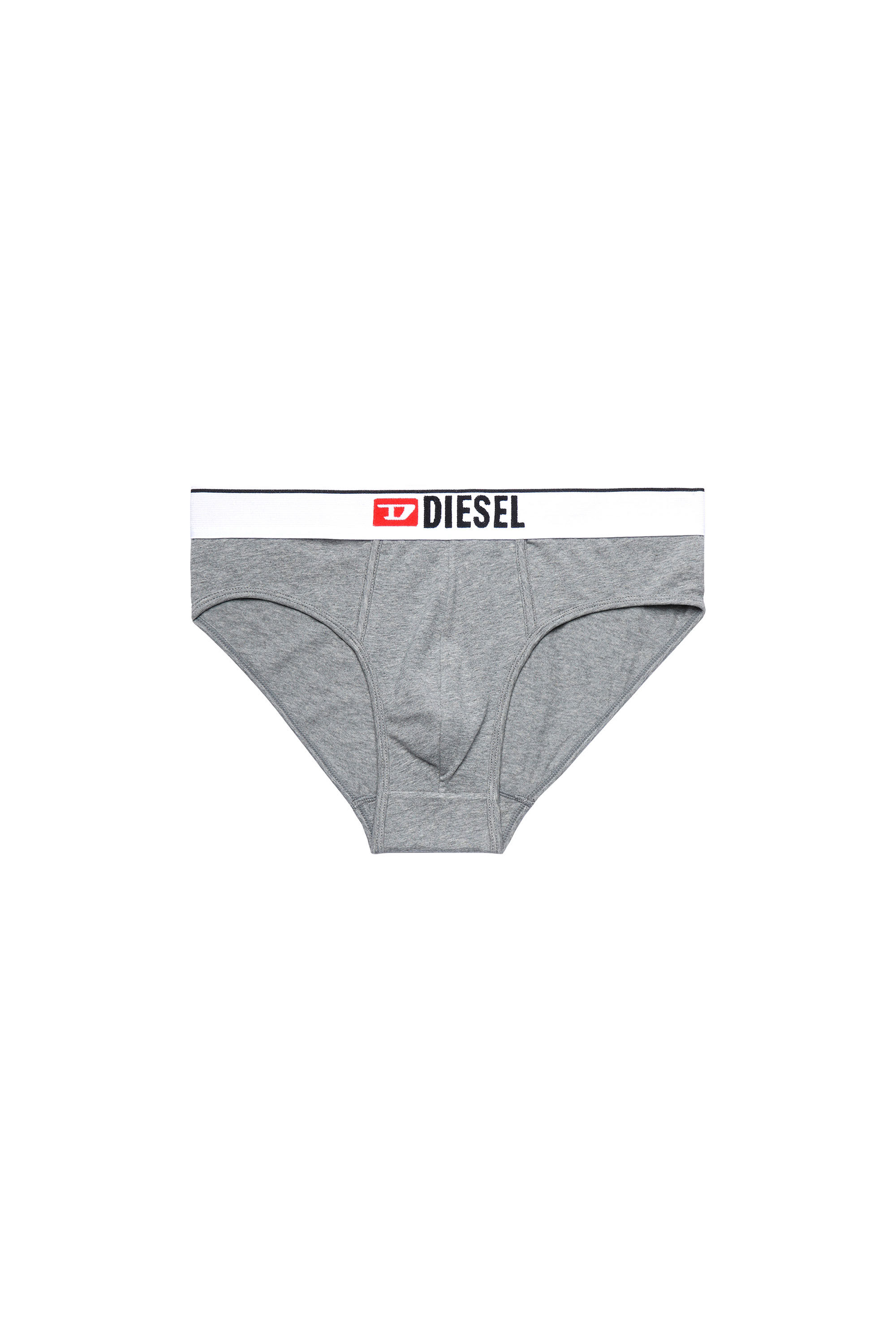 Diesel - UMBR-ANDRE, Man's Briefs with front logo waist in Grey - 1