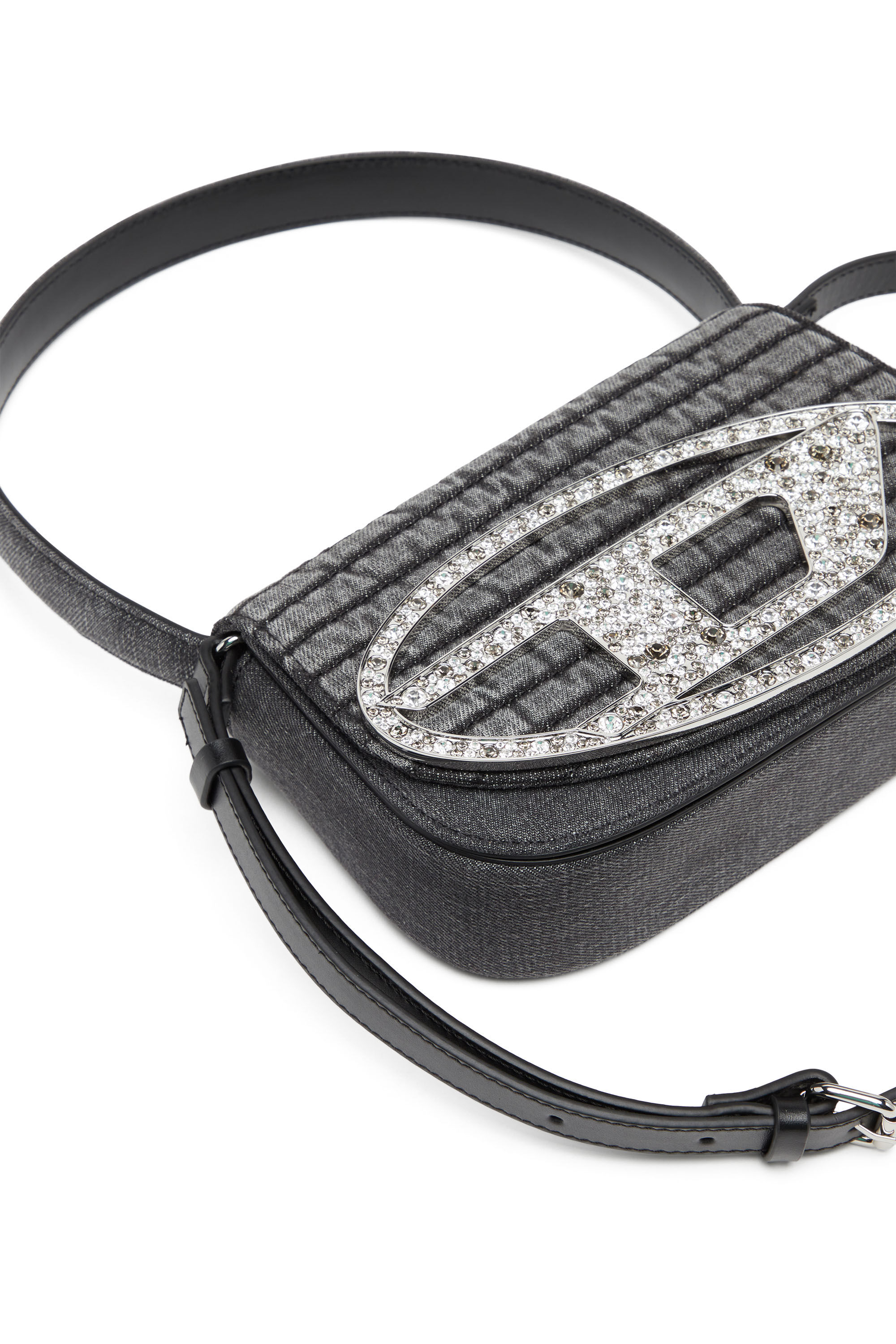 Diesel - 1DR, Woman 1DR Shoulder Bag - Iconic shoulder bag in padded denim in Black - Image 5