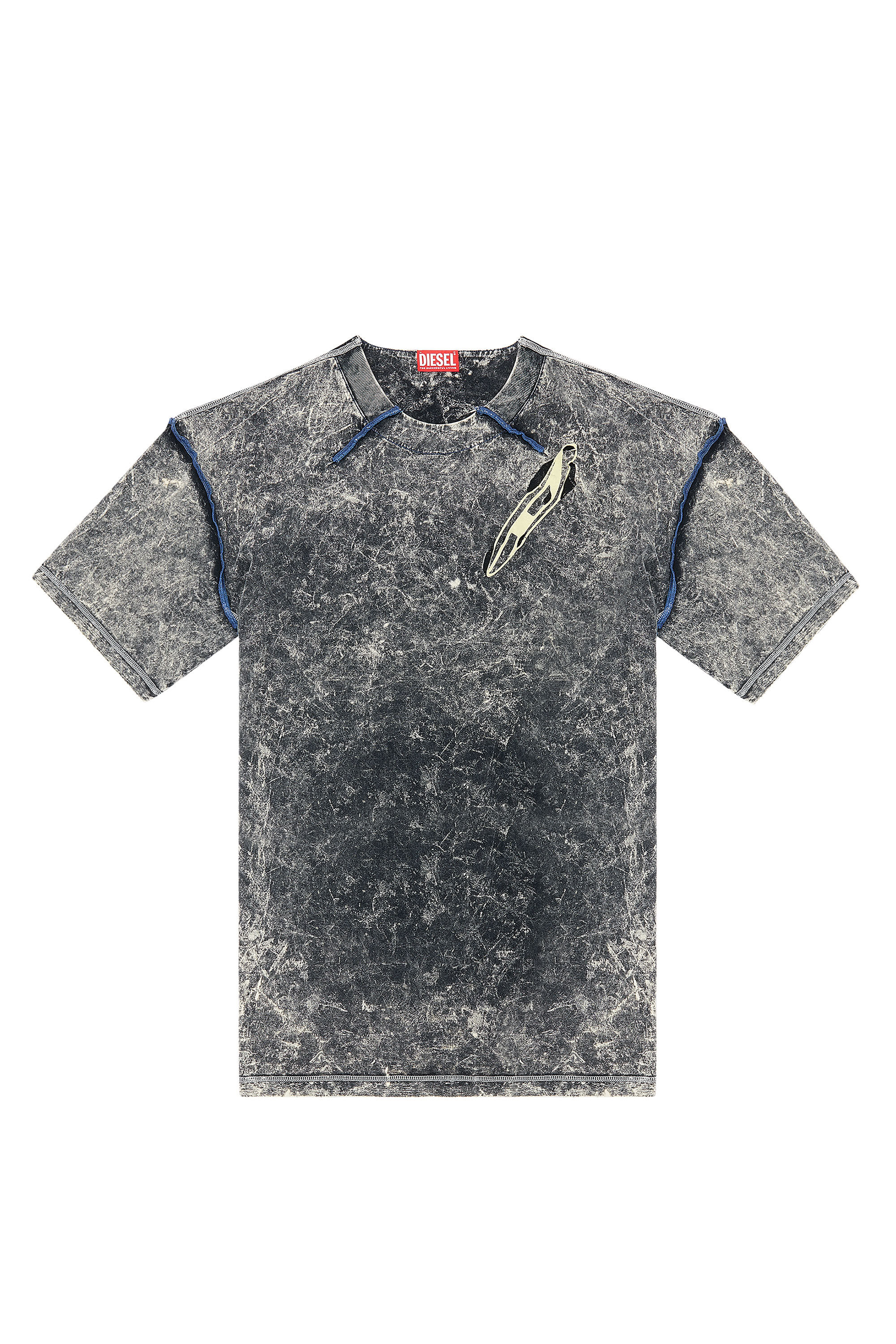 Men's T-shirt with marbled effect | Black | Diesel Men's T-shirt with marbled effect | Black | Diesel