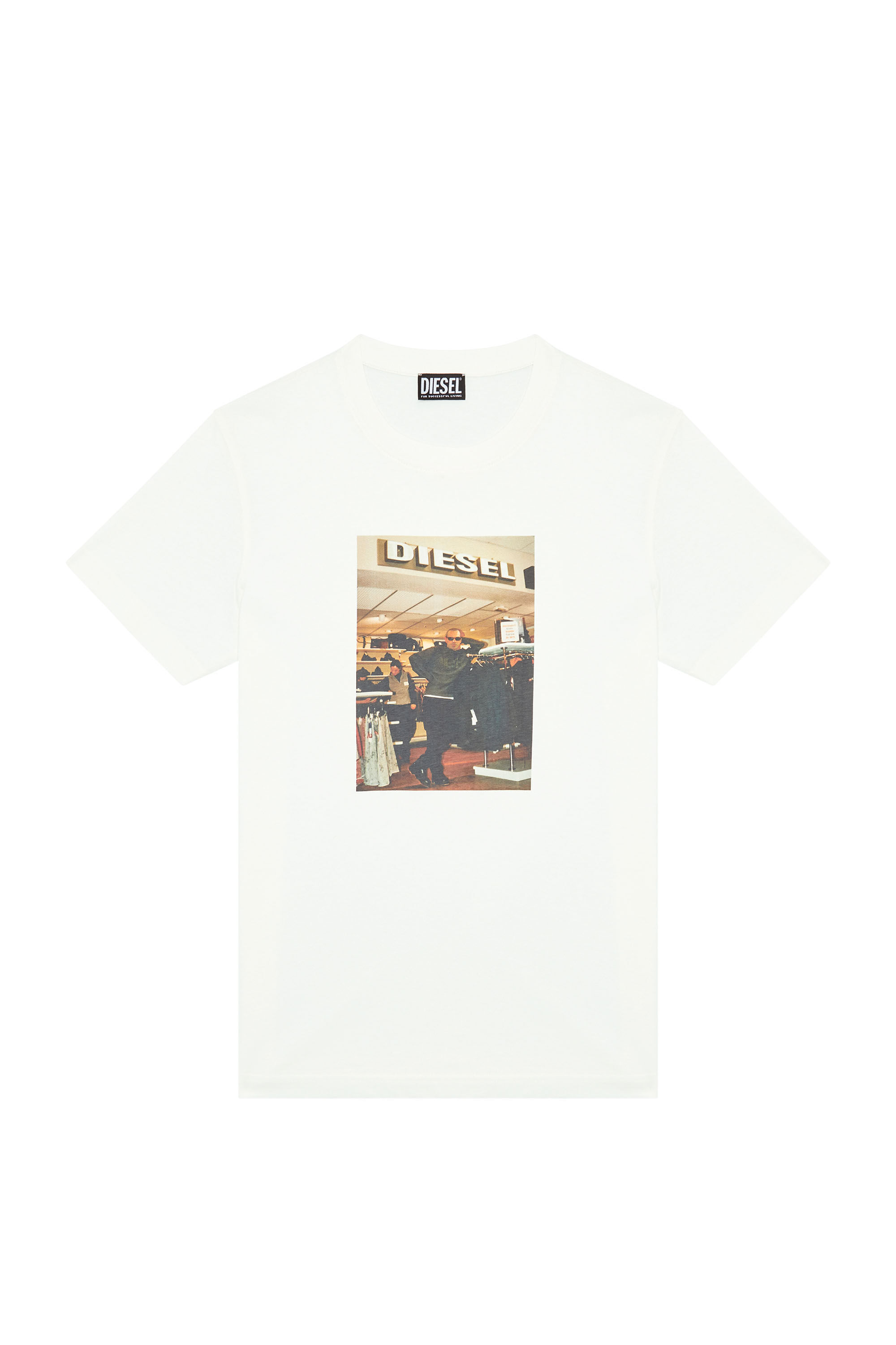 Diesel - T-DIEGOR-G8, Man's T-shirt with Diesel store photo print in White - 2