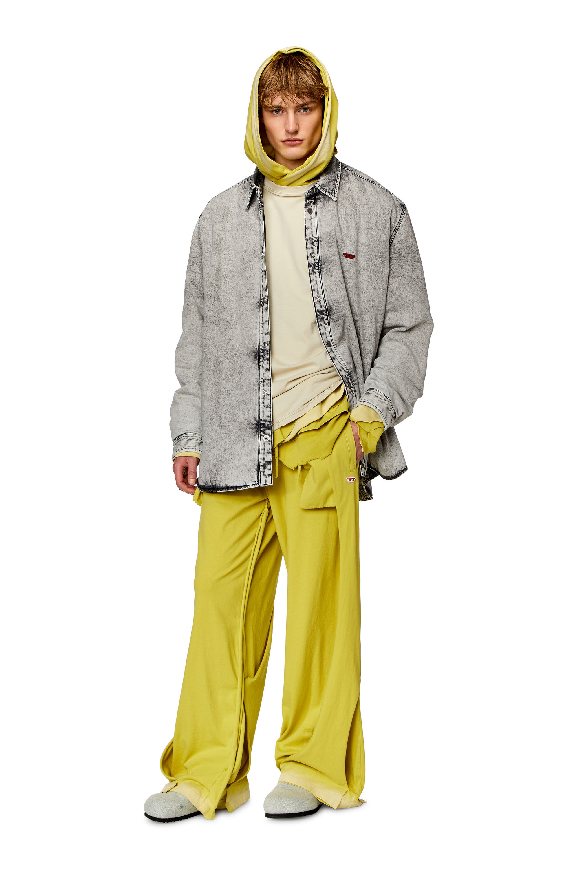 Men's Sweatpants with destroyed peel-off effect | Yellow