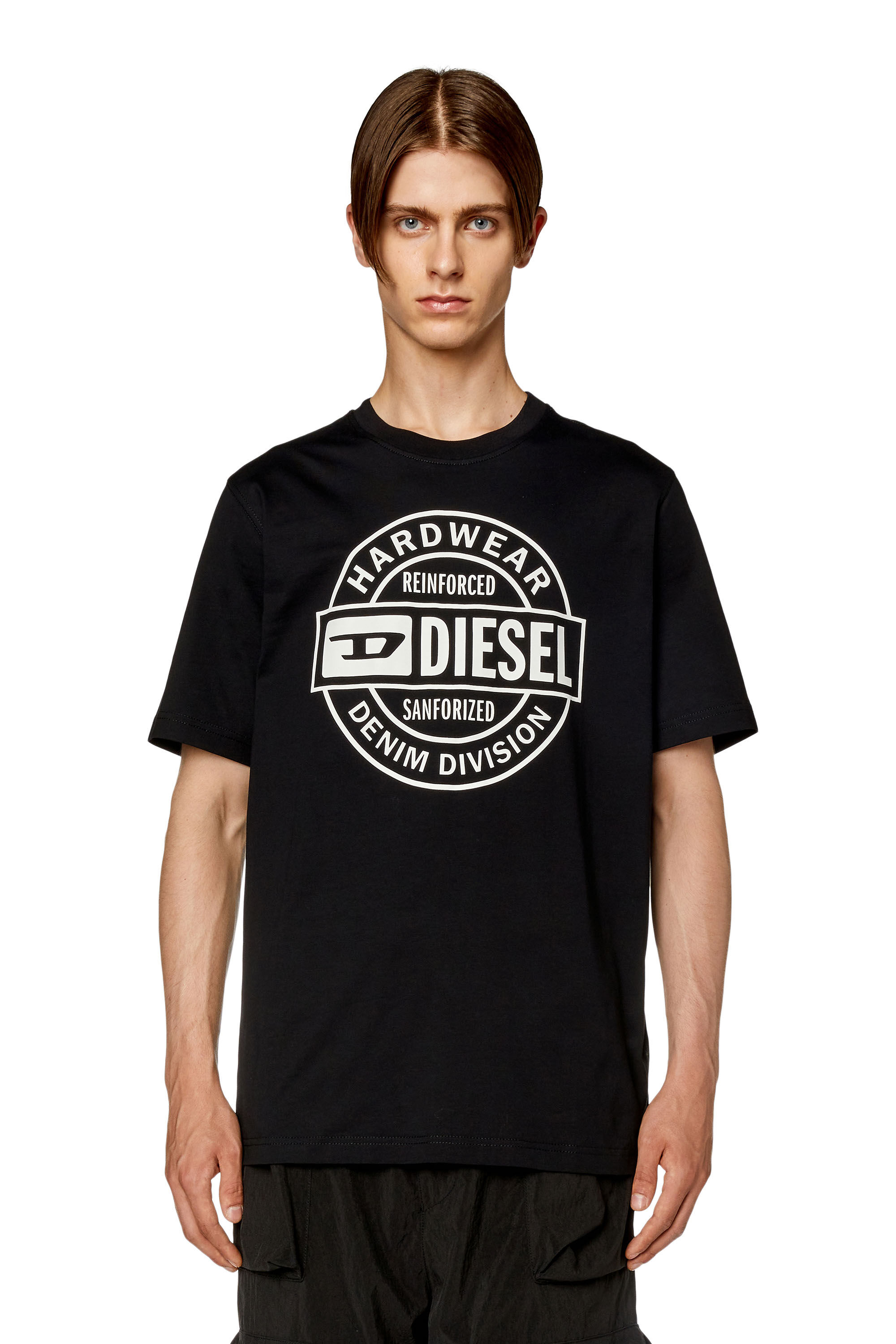 Diesel - T-JUST-L21, Man's T-shirt with Diesel Hardwear print in Black - 5