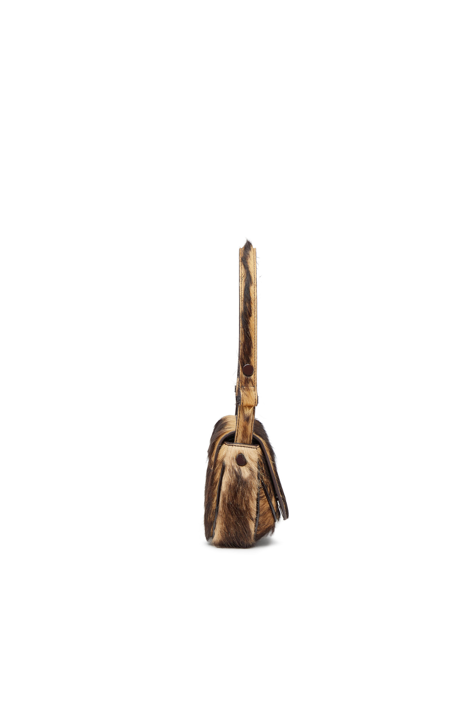 Diesel - PLAY CLUTCH, Woman's Play-Clutch in coloured hairy leather in Brown - 4
