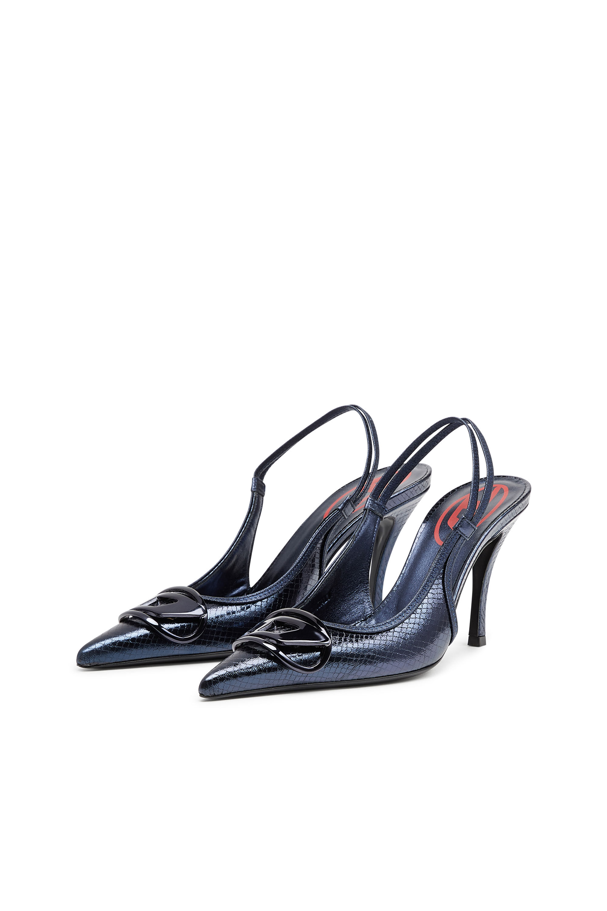 Women's D-Venus-Slingback pumps in leather-trimmed mesh