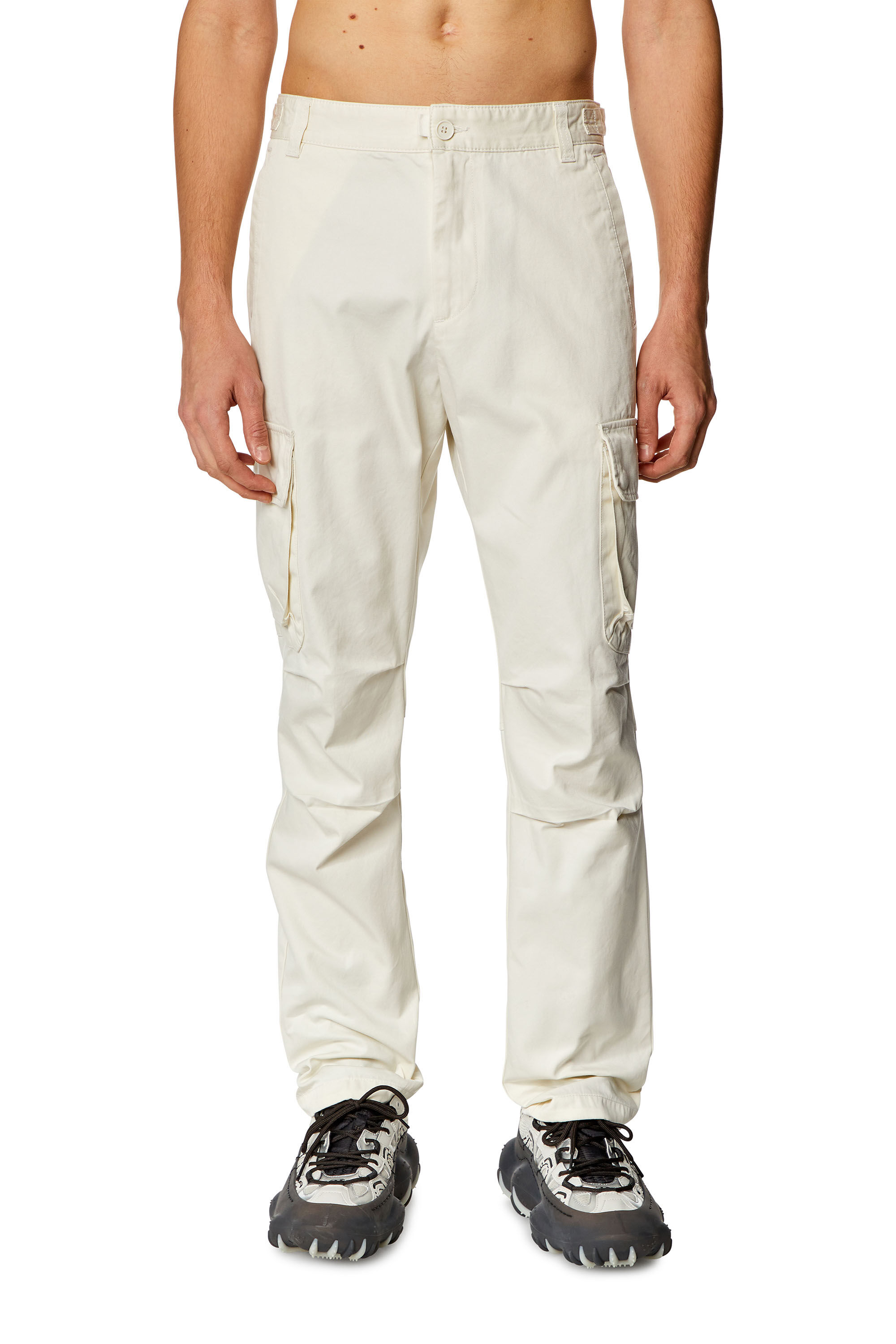 Men's Twill cargo pants in organic cotton | White | Diesel