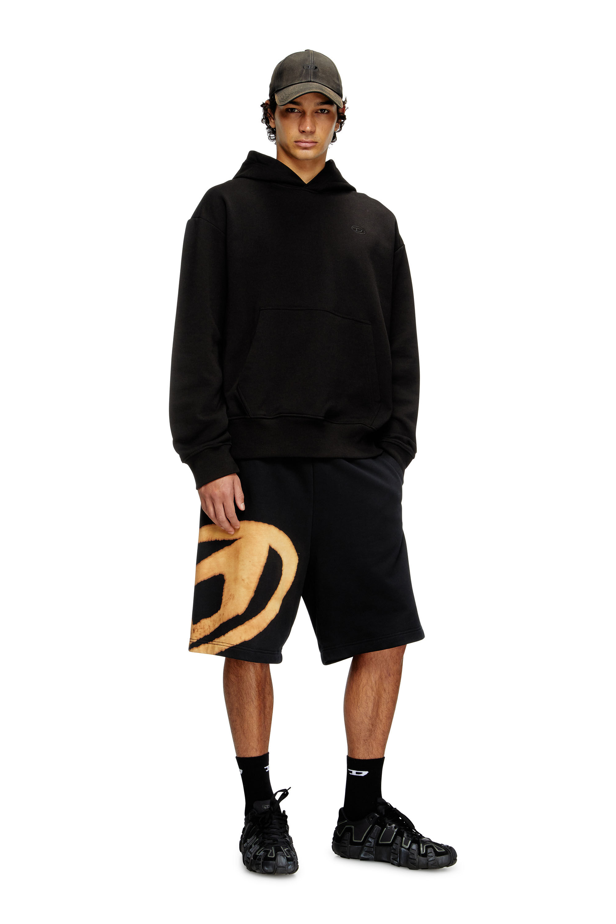 Diesel - P-CROW-BLEACH, Pantalones cortos deportivos con logotipo descolorido Hombre in Multicolor - 1