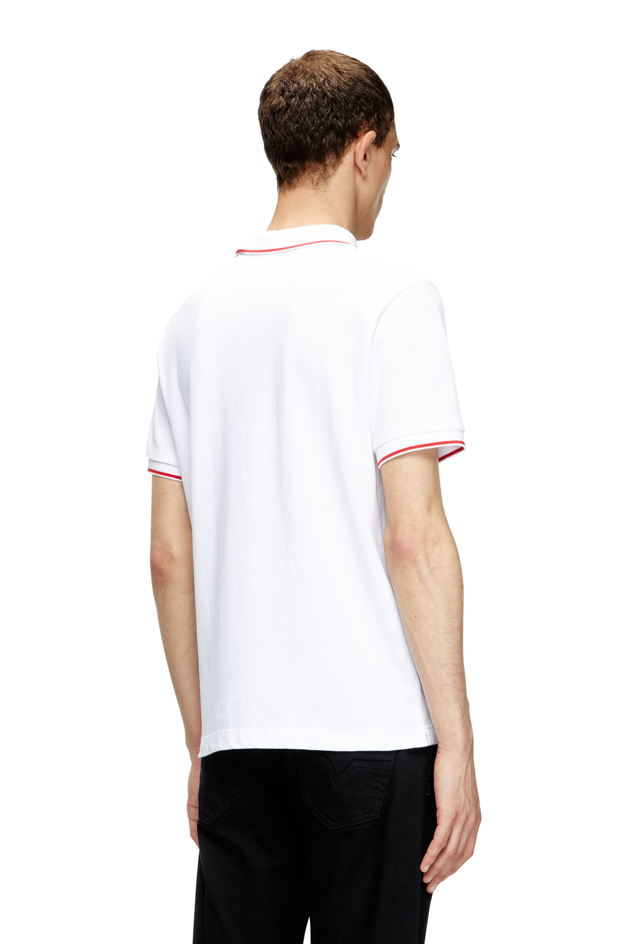 Men's Polo shirt with micro Diesel embroidery | White | Diesel