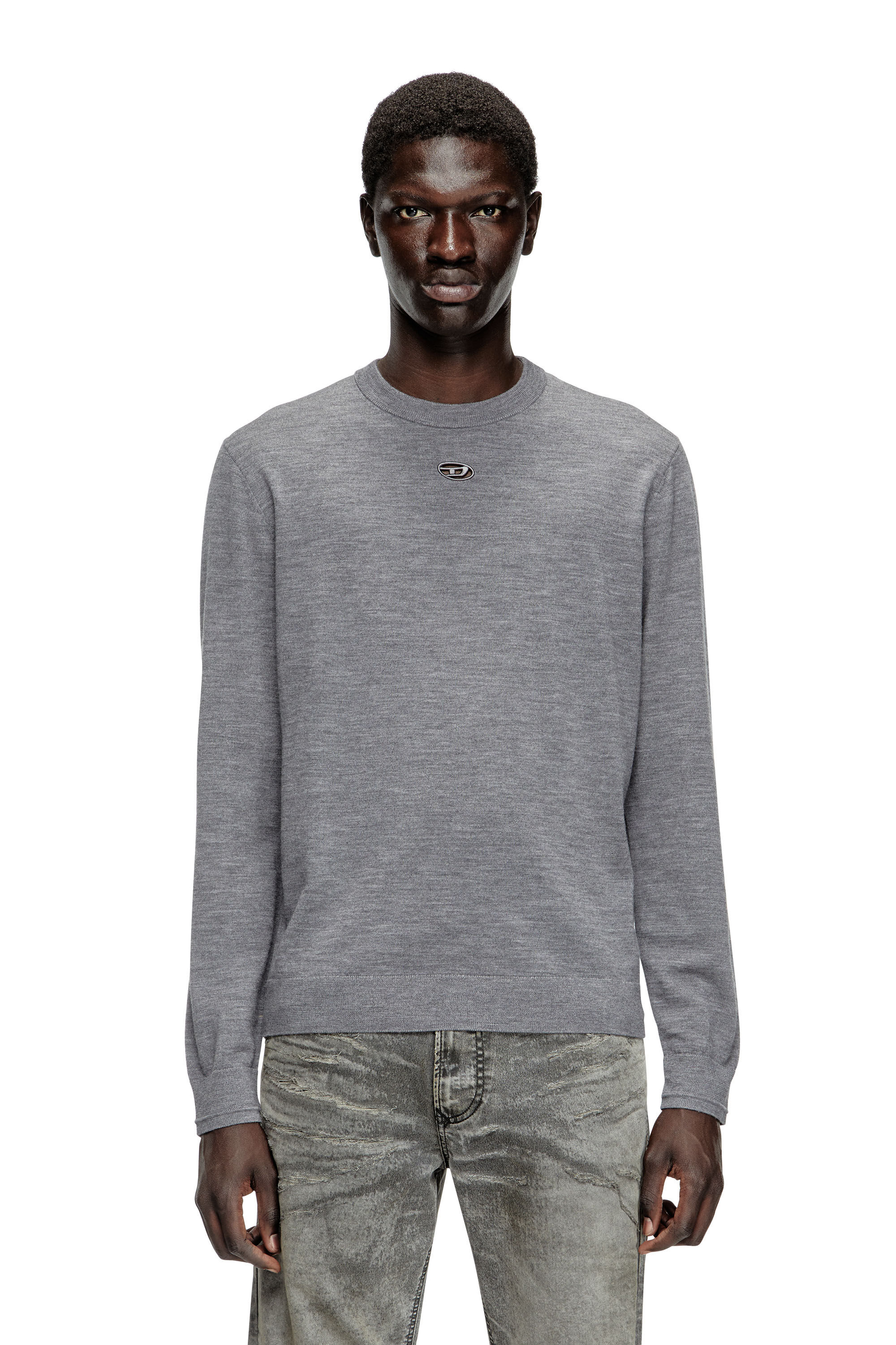 Diesel - K-VALIAM, Man's Wool jumper with cut-out logo in null - 3