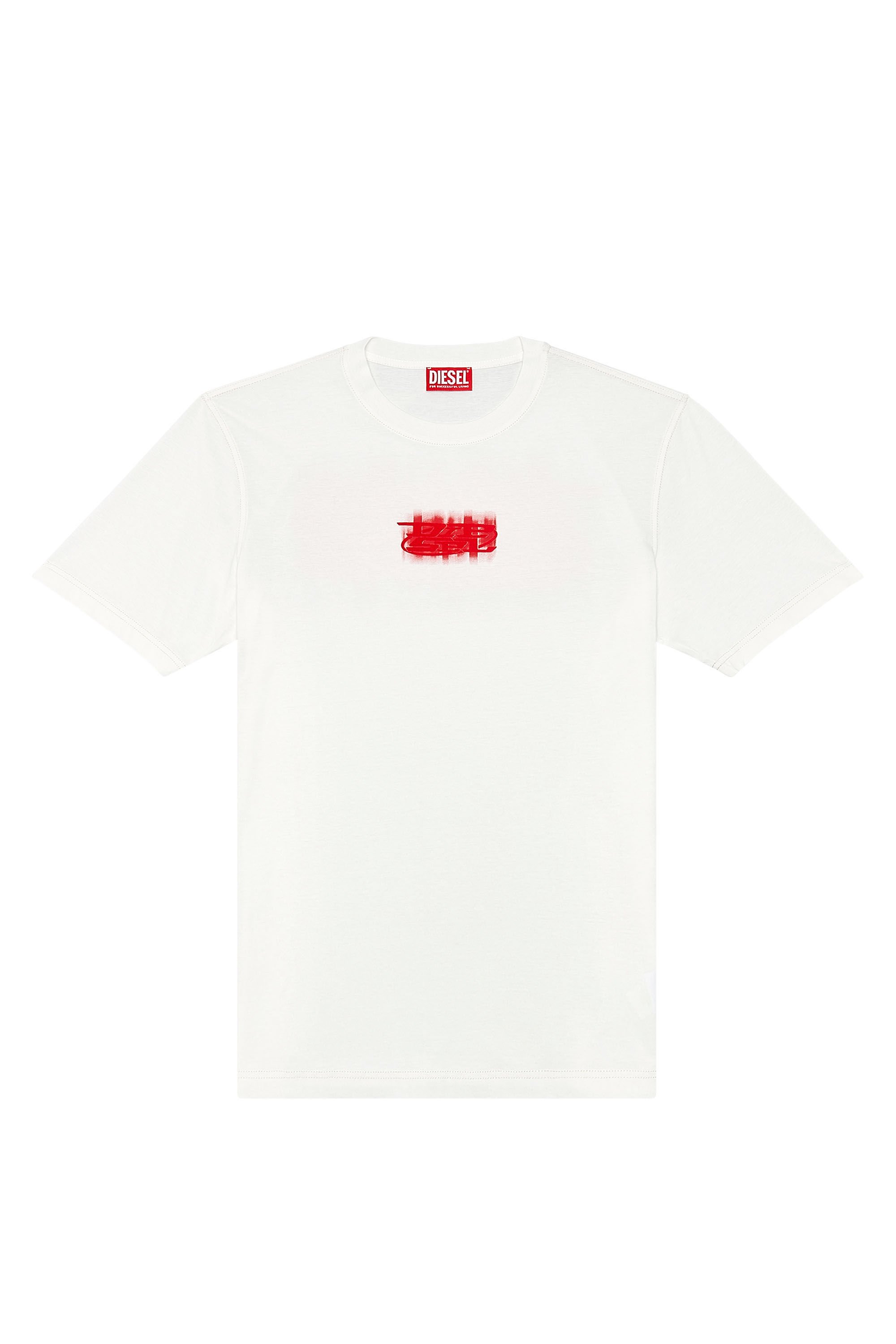 Men's Logo-flocked T-shirt in organic cotton | T-JUST-N4 Diesel