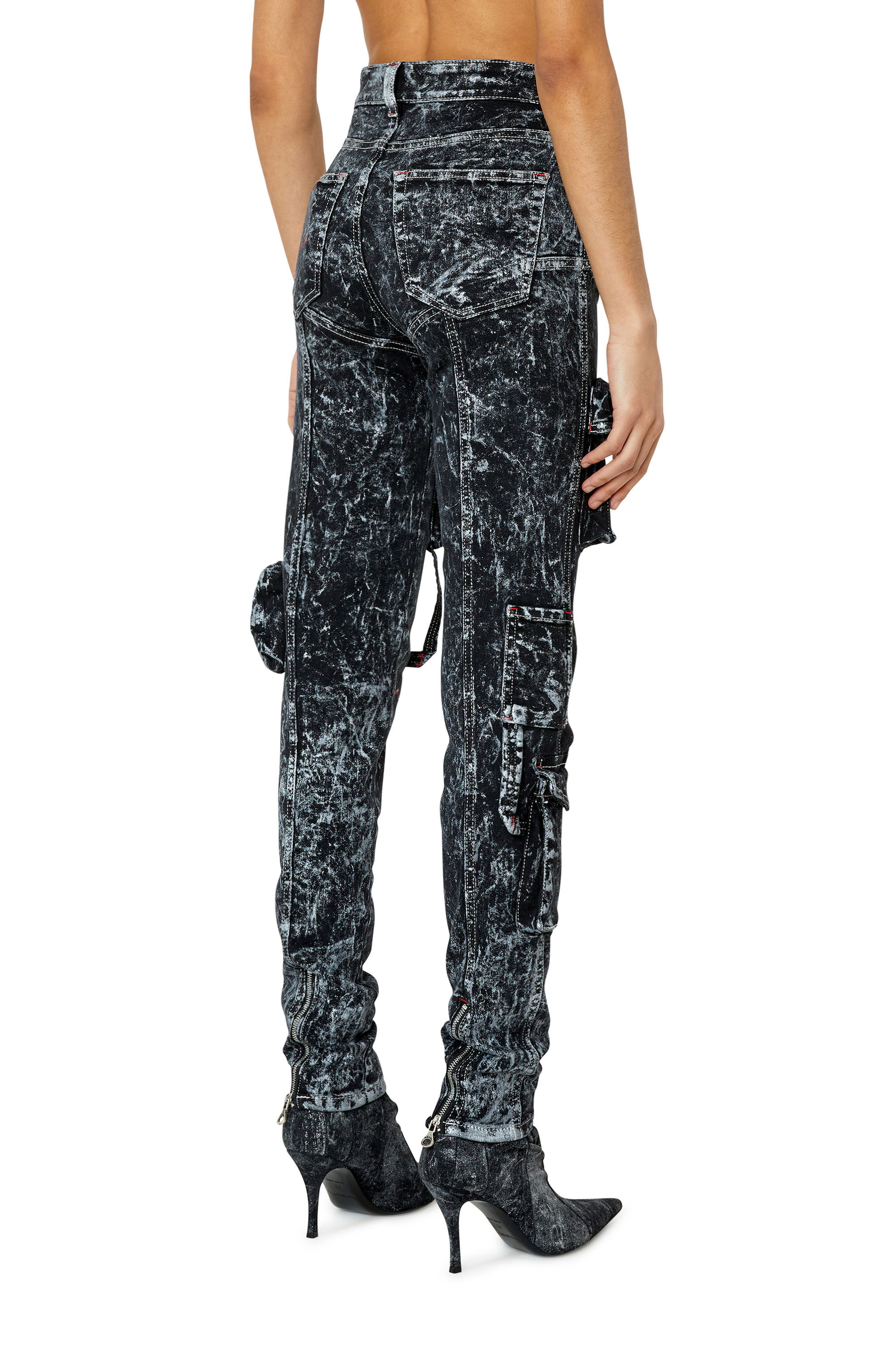 Diesel - Skinny Jeans 1984 Slandy-High 0EMAZ Mujer, Negro/Gris oscuro - 5