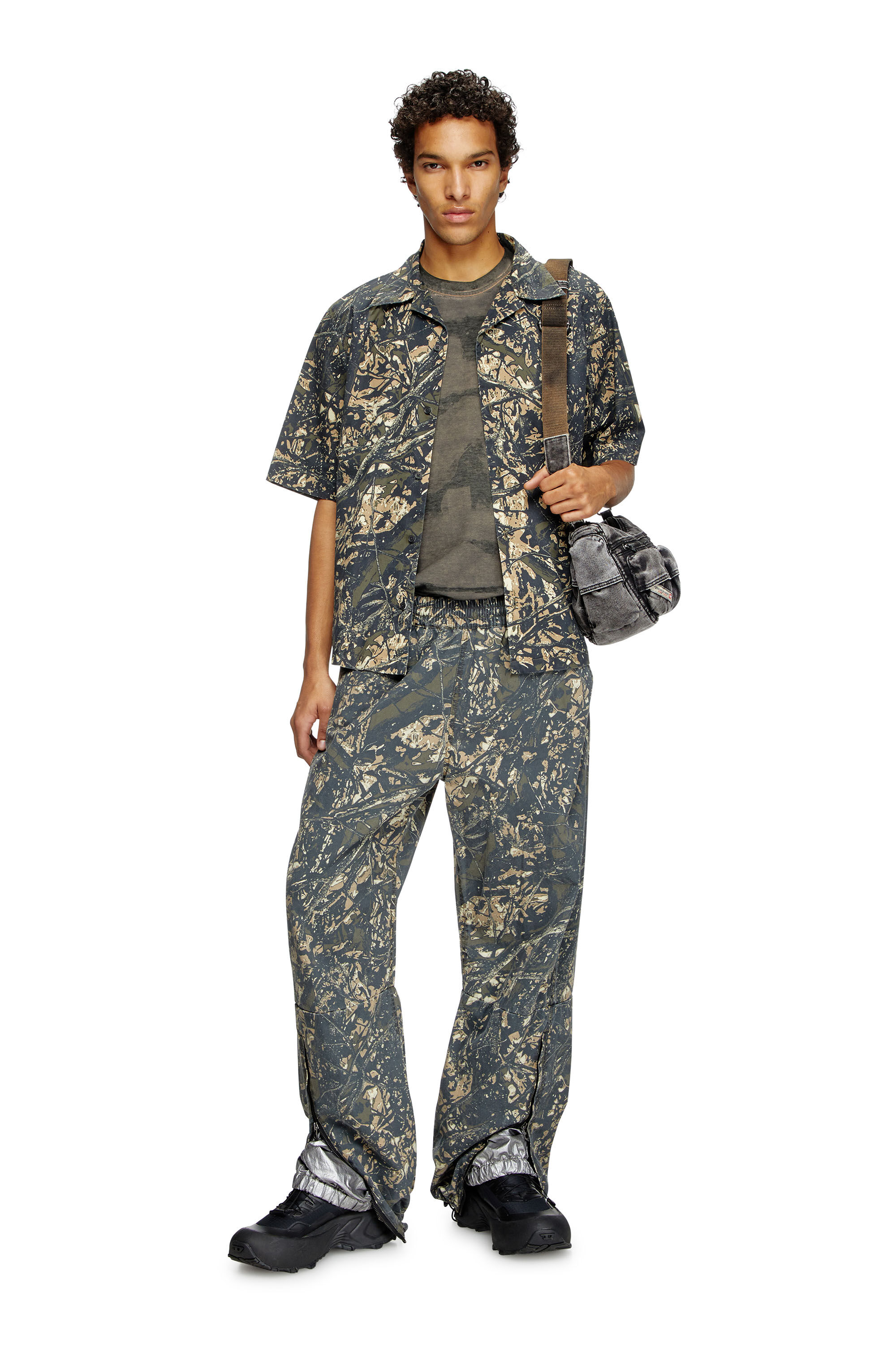 Men's Short sleeved shirt with camo print | Multicolor | Diesel