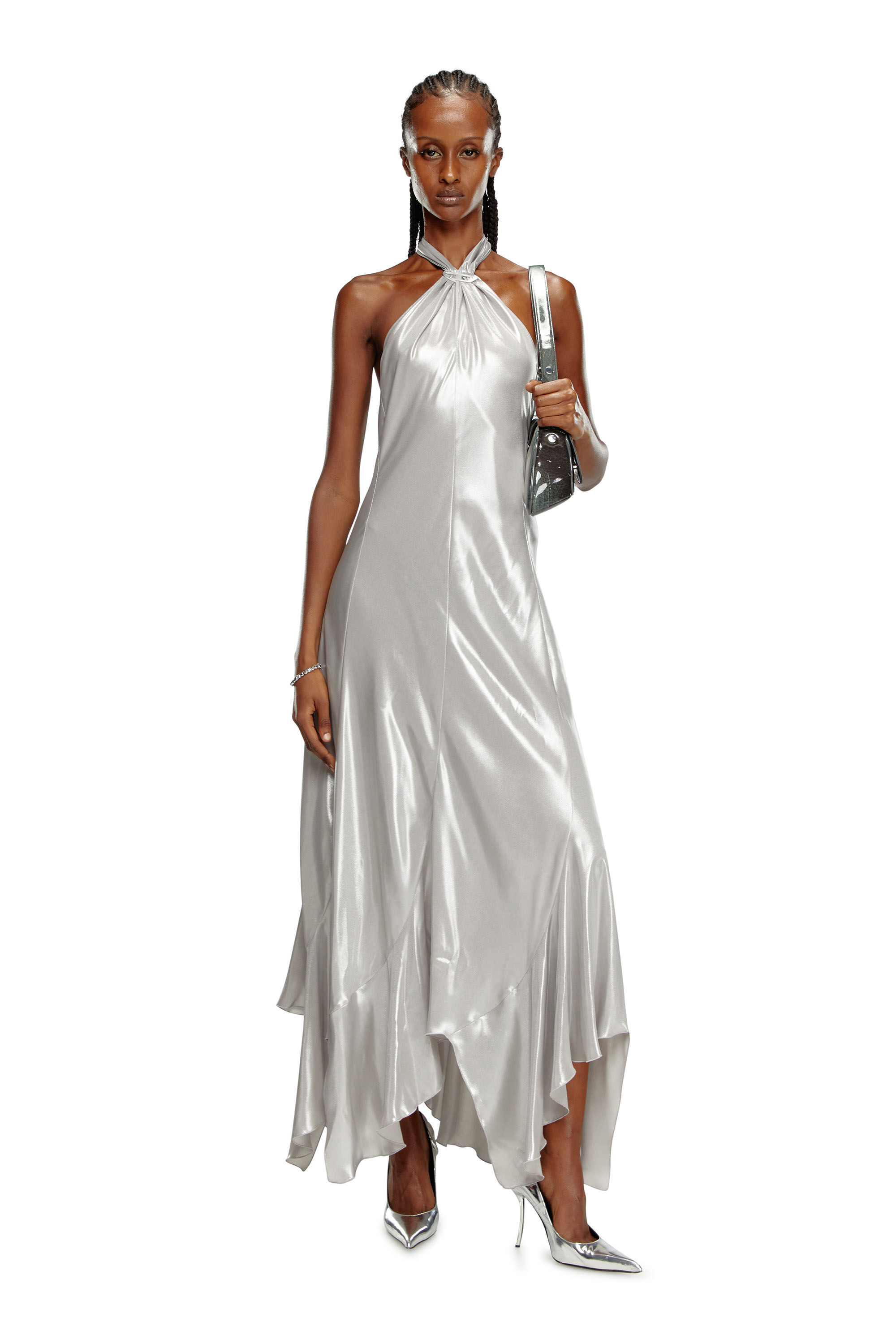 Metallic grey dress cheap