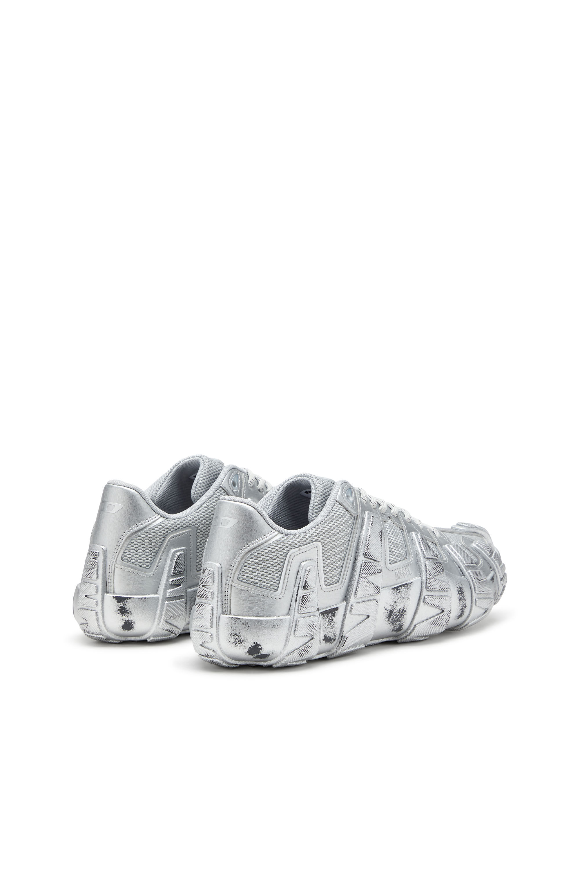Diesel - S-D-GRIFFE LOW, Deportivas metálicas de malla y PU Hombre in Plateado - 3