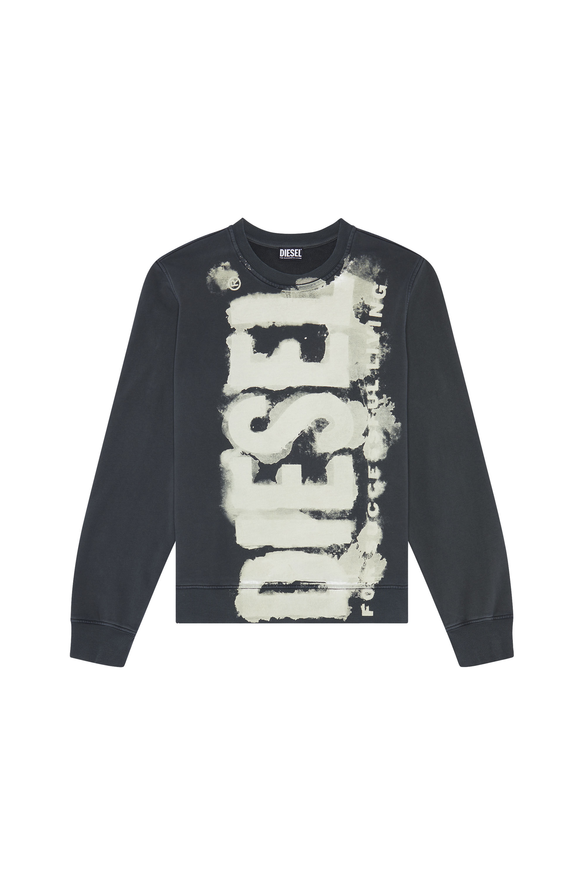 S-GINN-E5 Man: Sweatshirt with bleeding-effect logo | Diesel