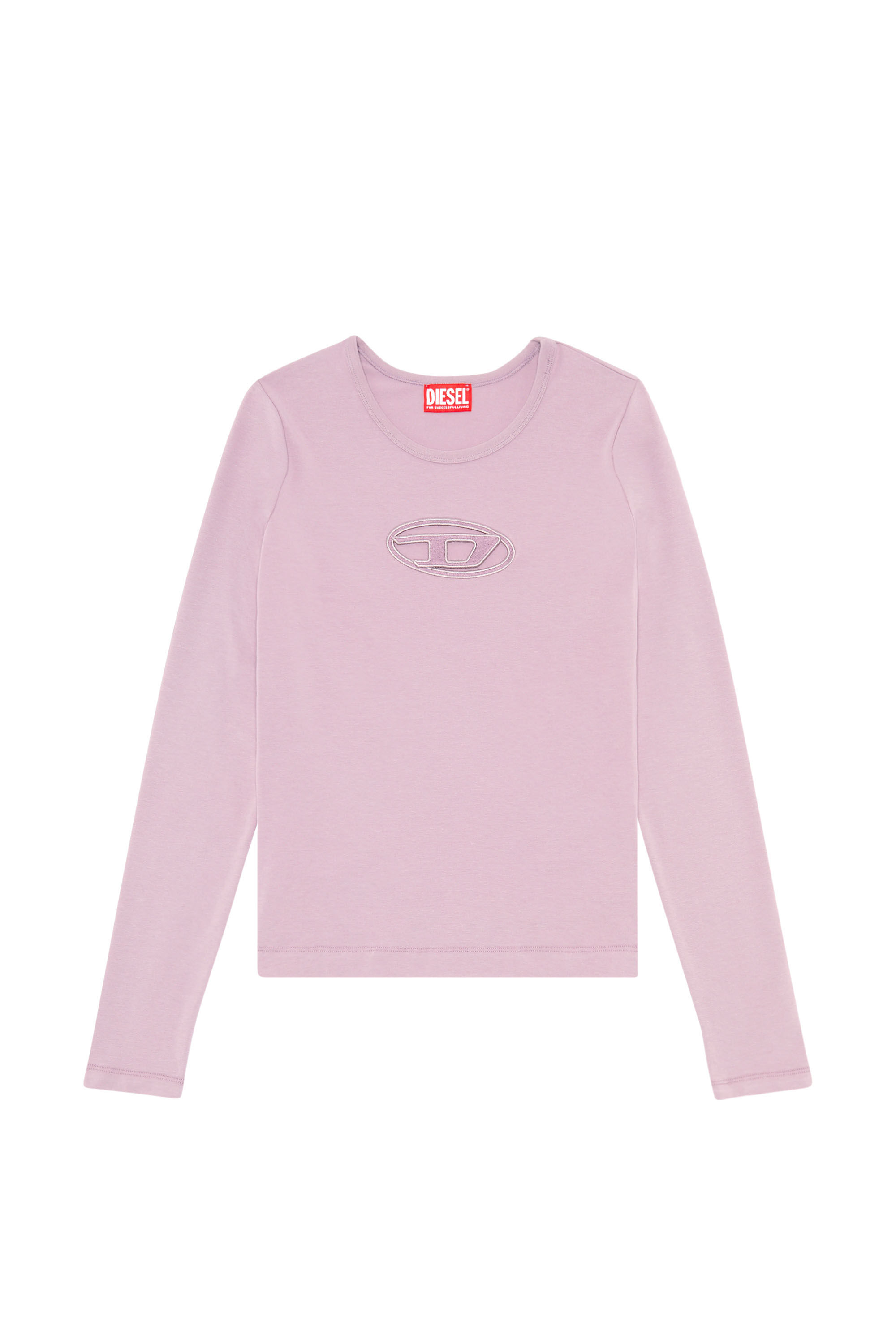 T ANGIE Women s Long sleeve cotton T shirt cut out logo Diesel