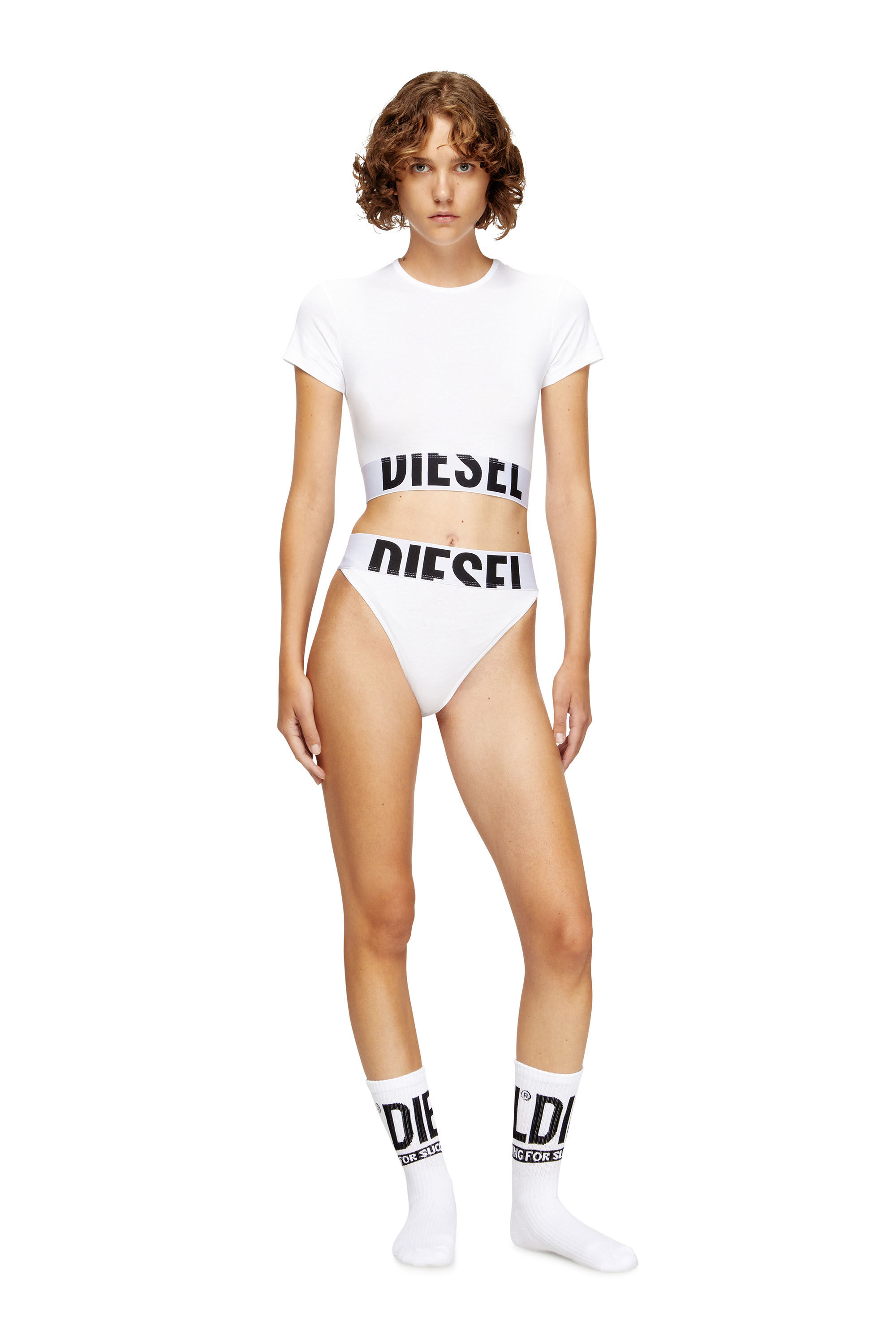 ●Diesel●UFTEE Sports Crop T-shirt ＝2色＝ Women's Sporty cropped top with logo band | Black | Diesel