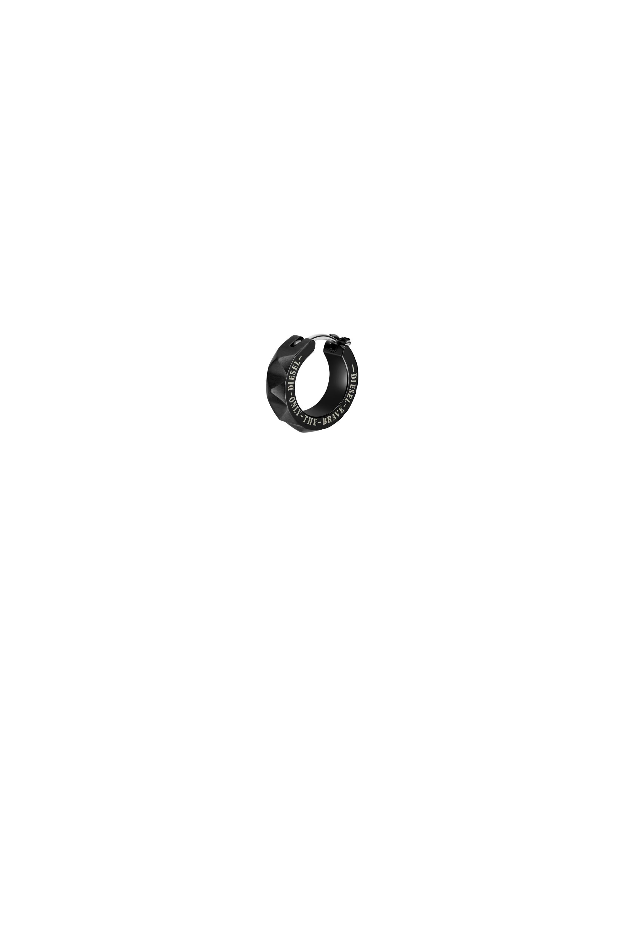 Diesel - DX1273, Man's Black stainless steel studded huggie earring in Black - 1
