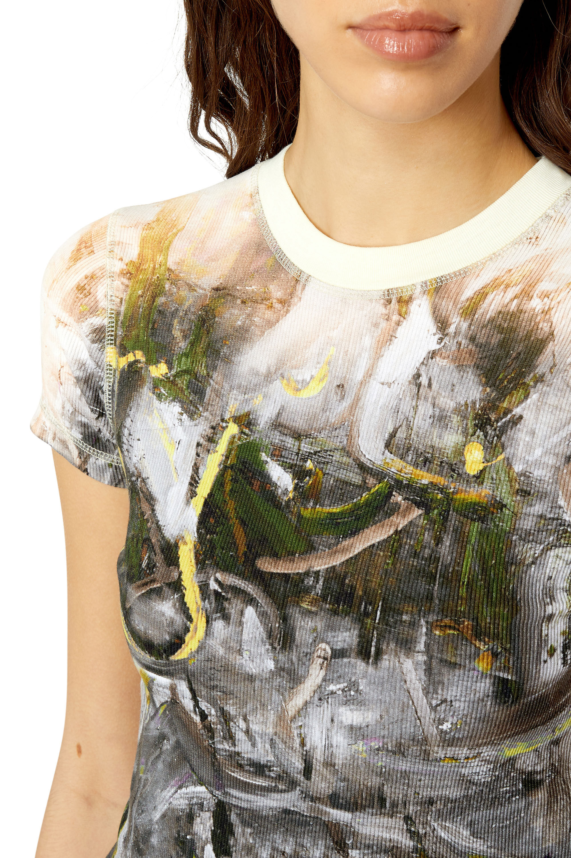 T-SKINZY-G1 Woman: Faded T-shirt with abstract print | Diesel