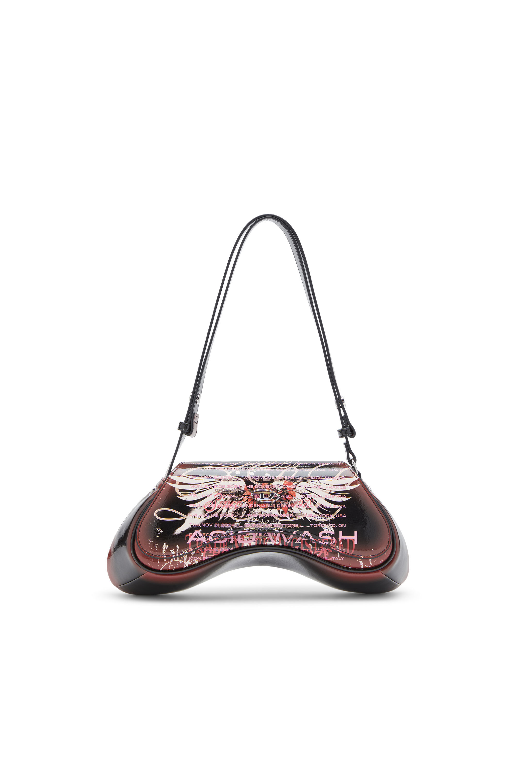 Women's Play-Shoulder bag in printed glossy PU | Multicolor