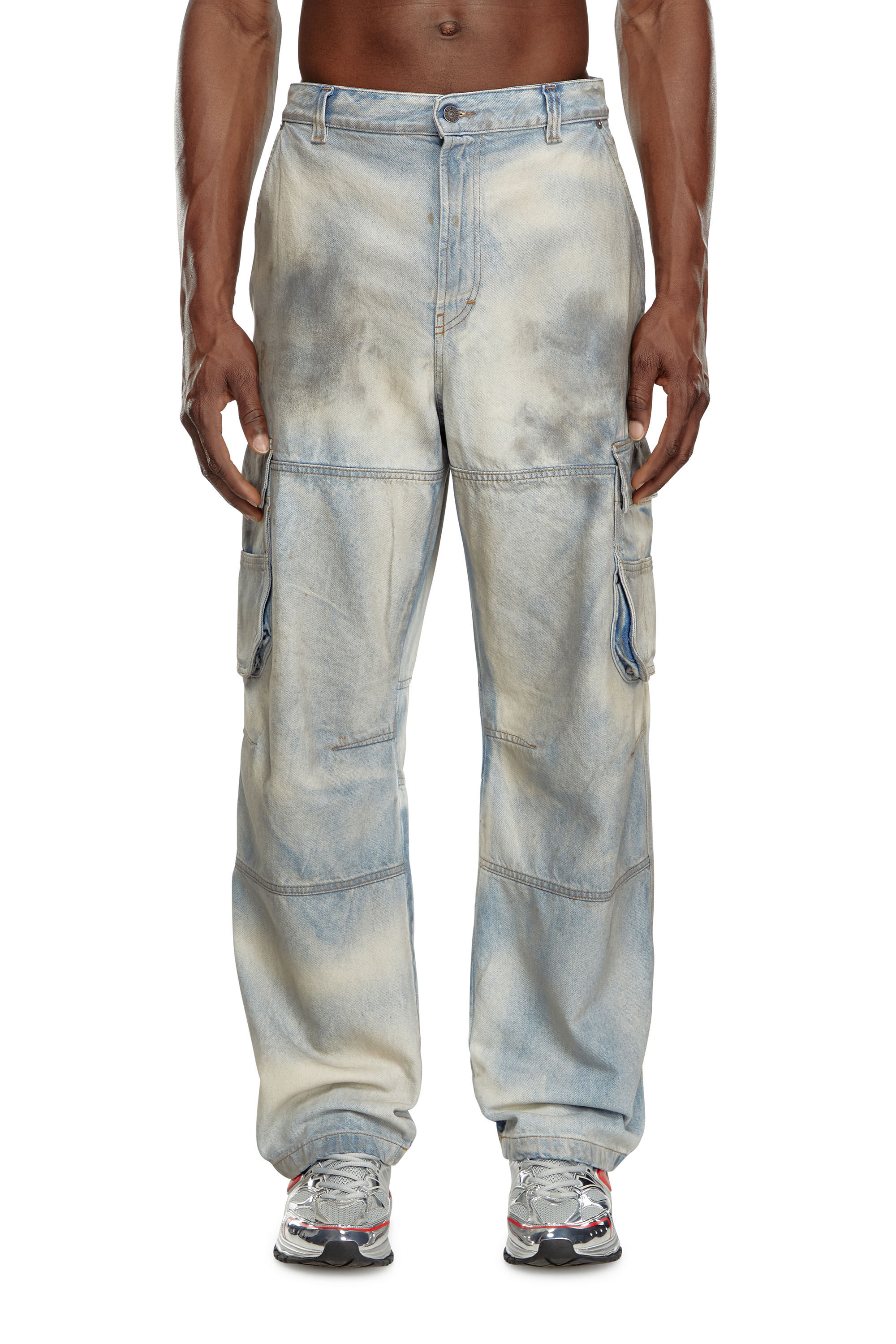 Diesel - Man's Relaxed Jeans D-Fish 0CBDJ, Light Blue - 3